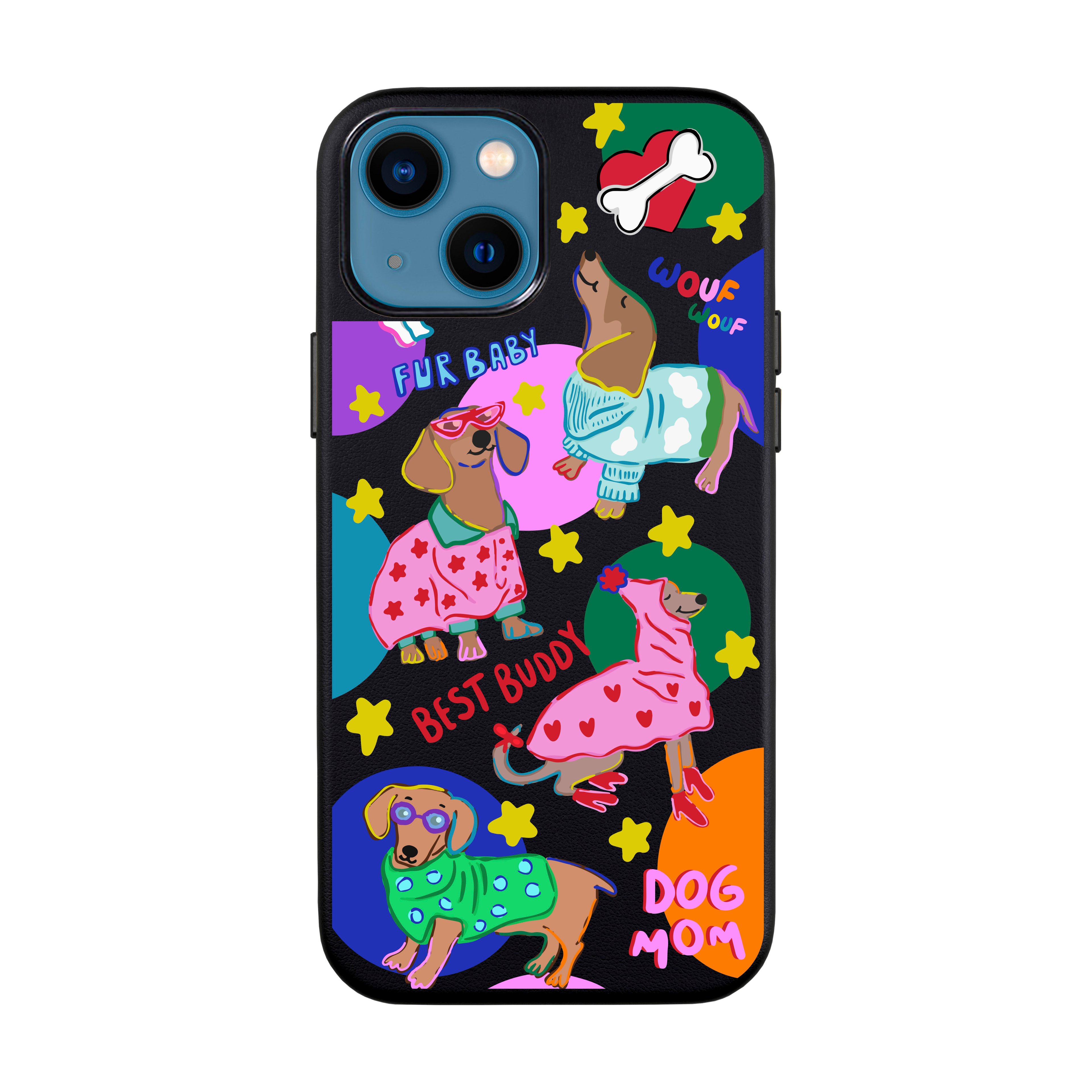 DOG MOM-iPhone Leather Kılıf