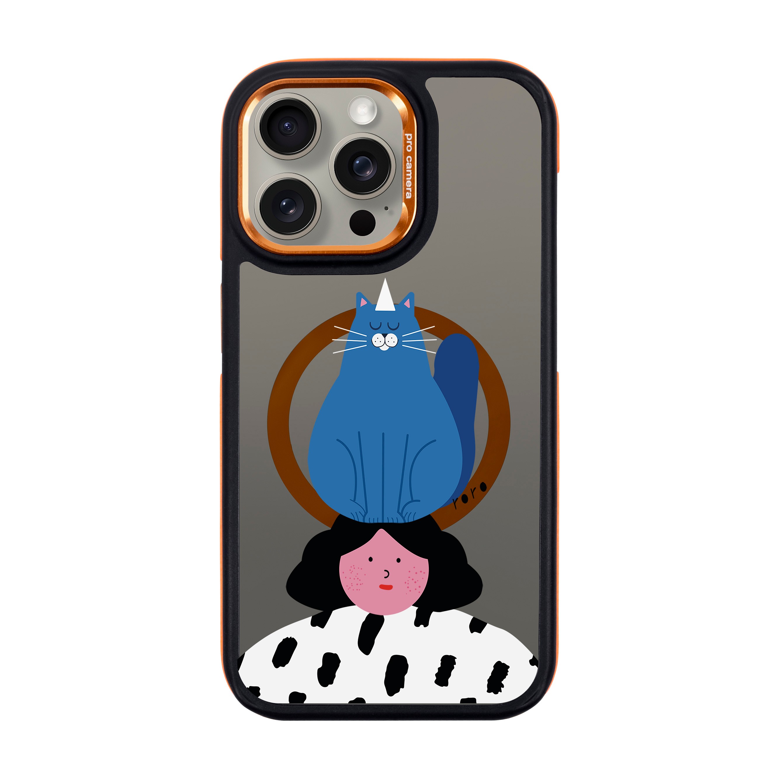 NAUGHTY CAT-iPhone Dark Case with MagSafe