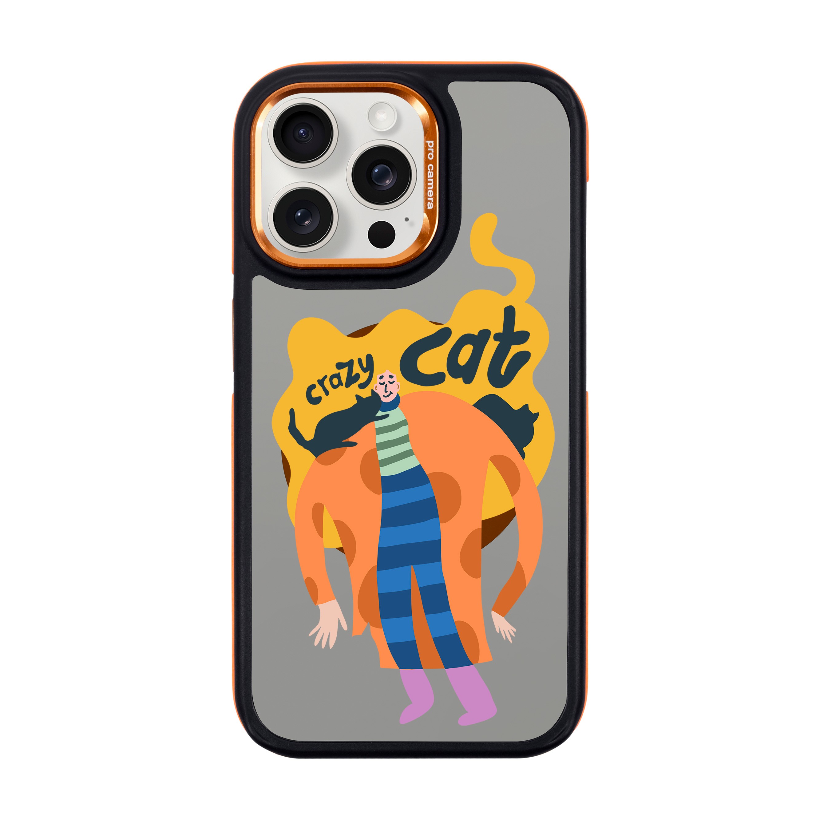 CRAZY CAT-iPhone Dark Case with MagSafe