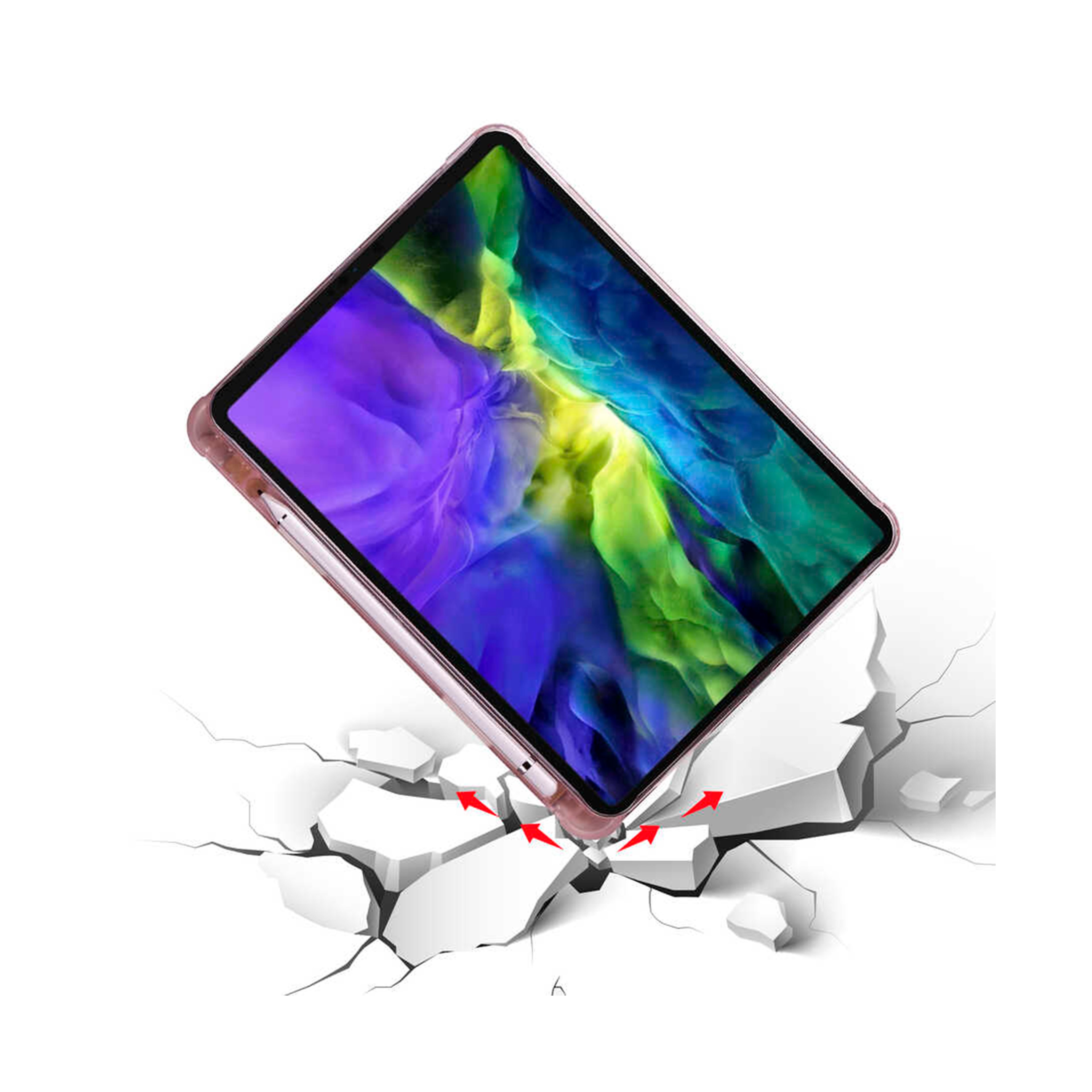 Apple iPad Air 10.9 inç 2022 (5.Nesil)-Trigon Folding Kalemlikli Standlı Kılıf