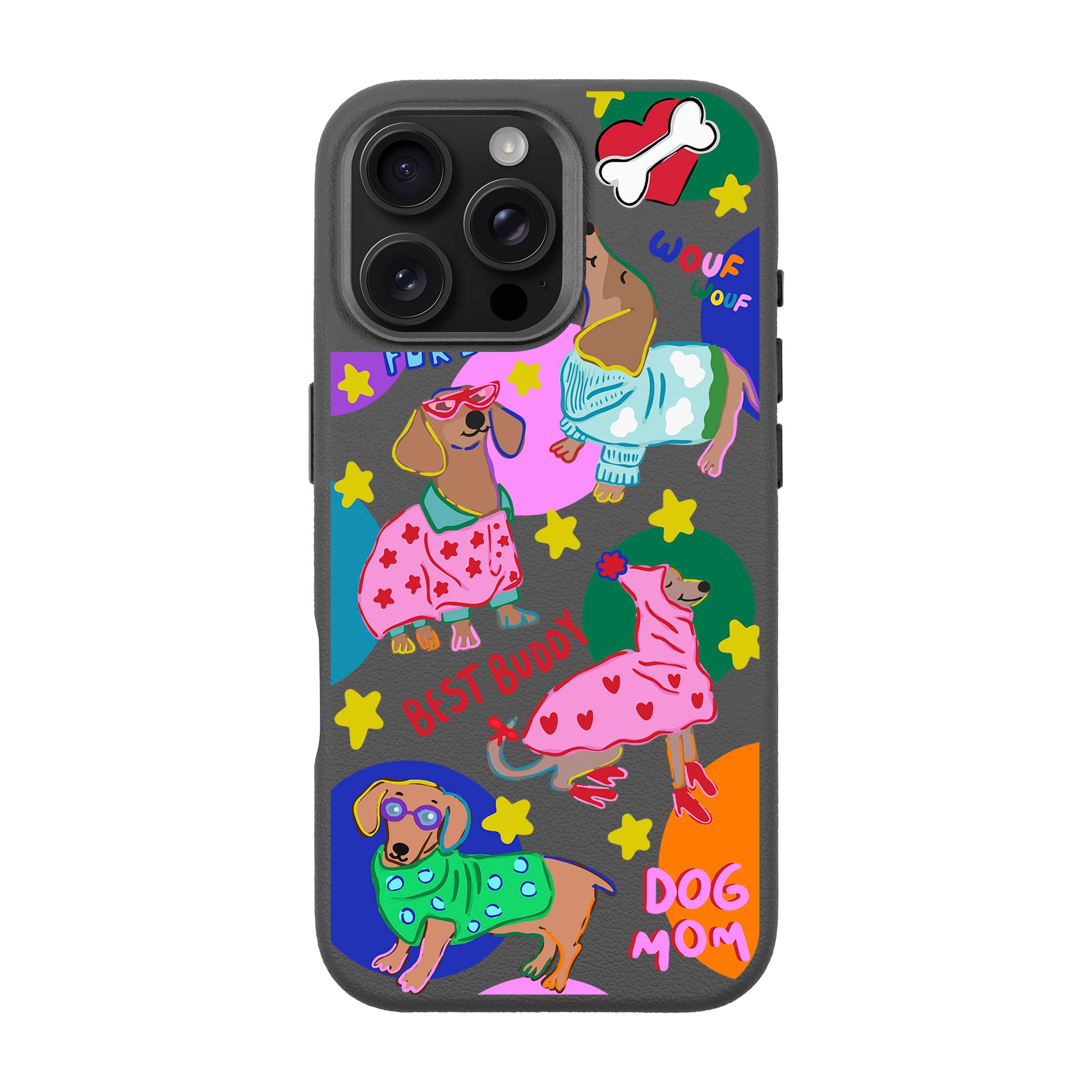 DOG MOM-iPhone Leather Premium Case with MagSafe