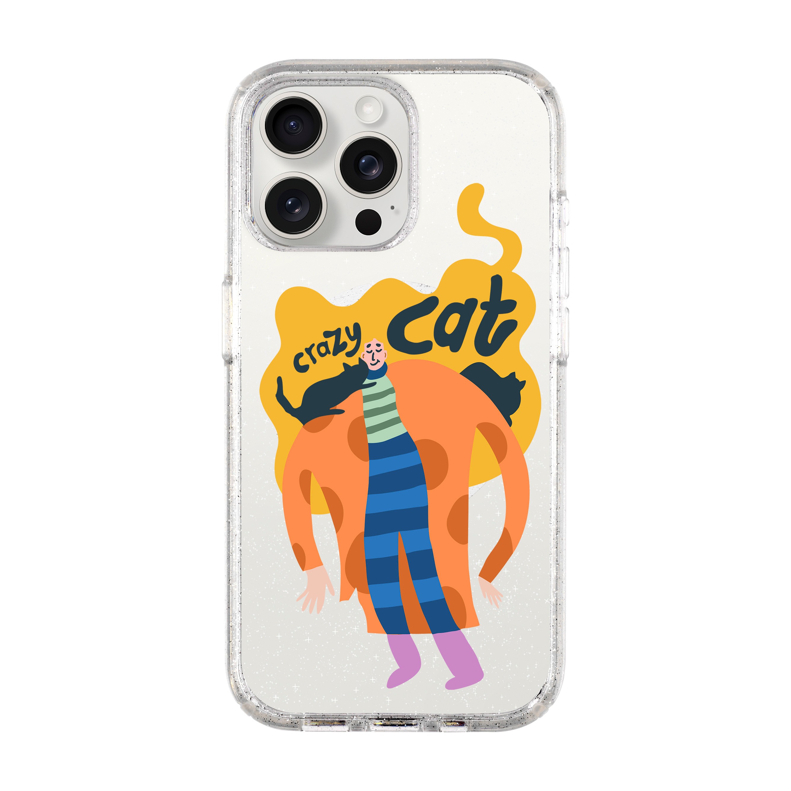 CRAZY CAT-iPhone Shiny Case with MagSafe