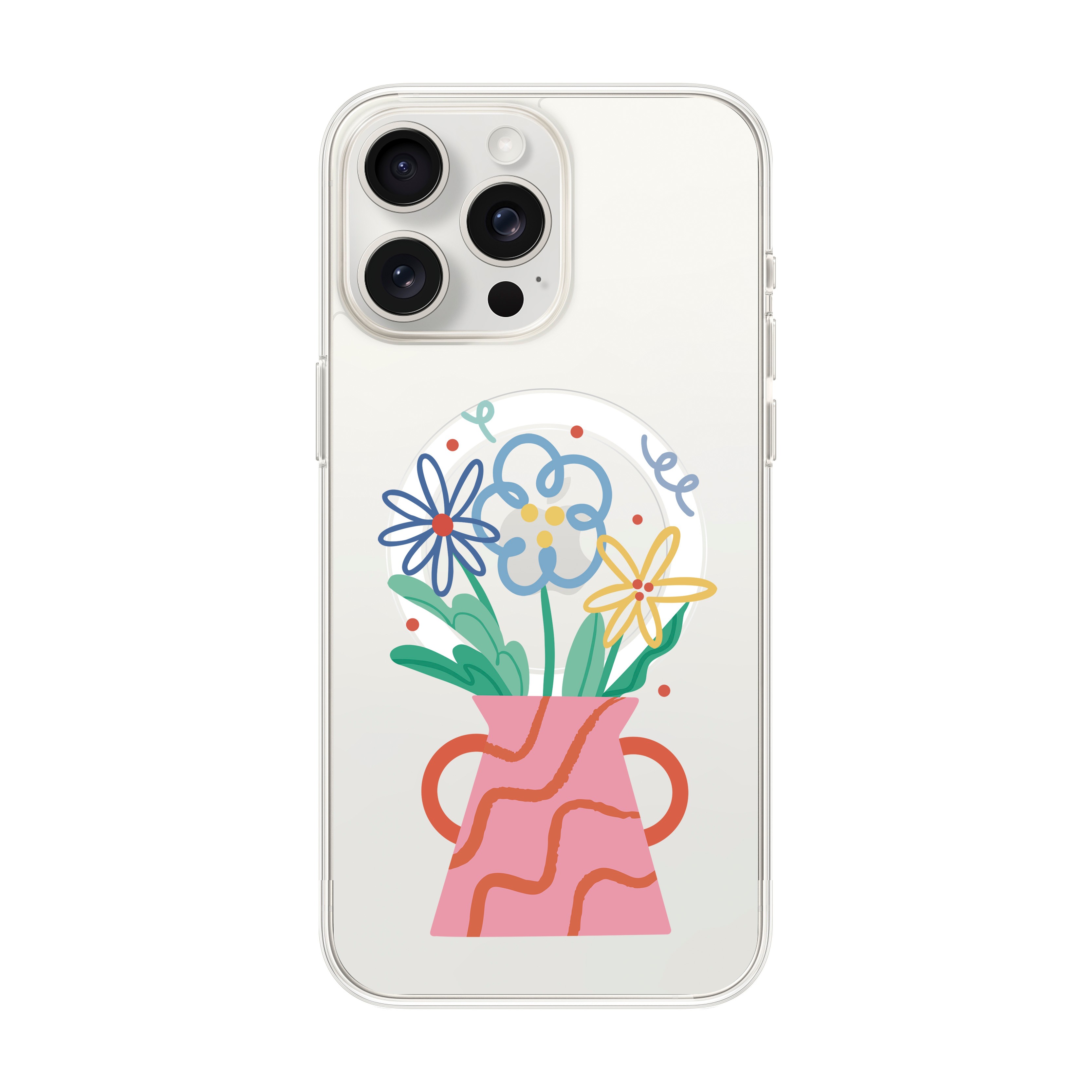 Pink Vase - iPhone Clear Case with MagSafe