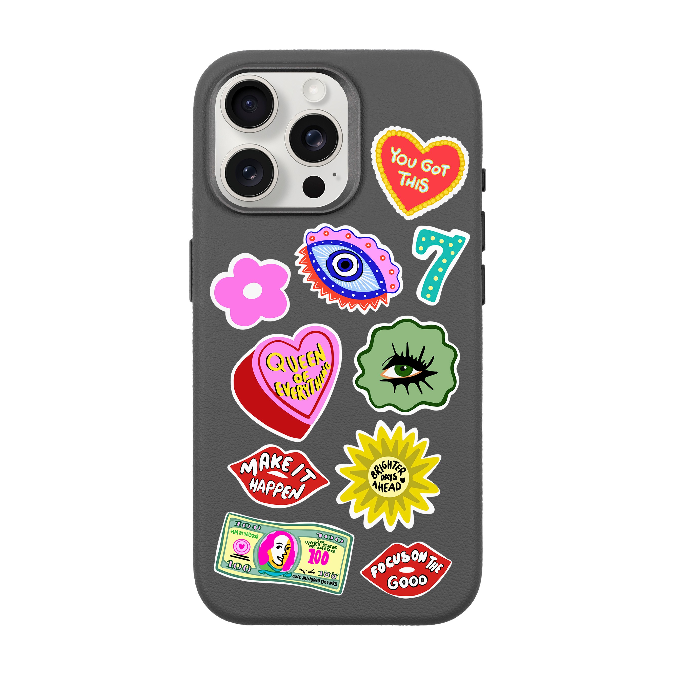 HM STICKERS-iPhone Leather 15 Premium Case with MagSafe