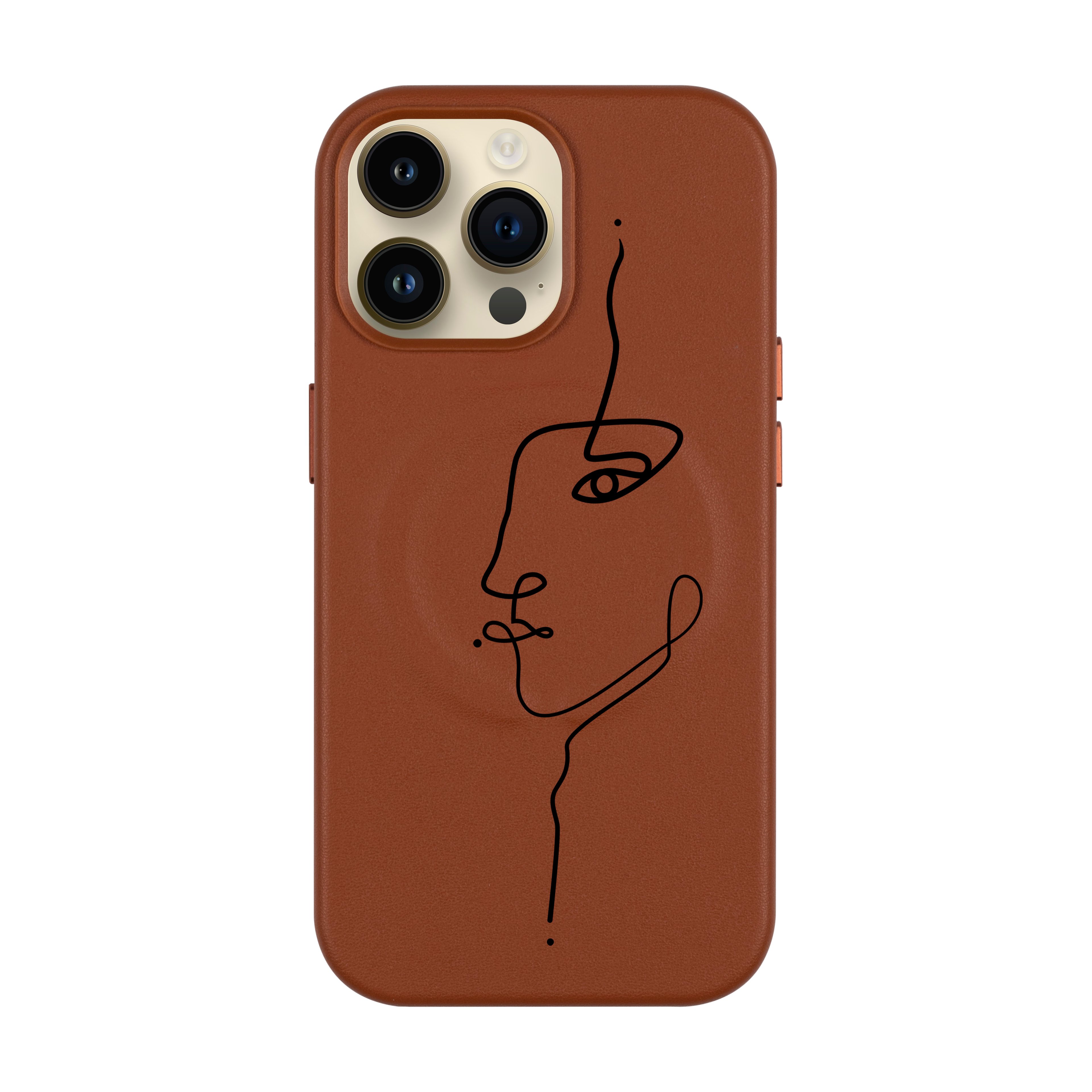 Face - iPhone Leather Case with MagSafe