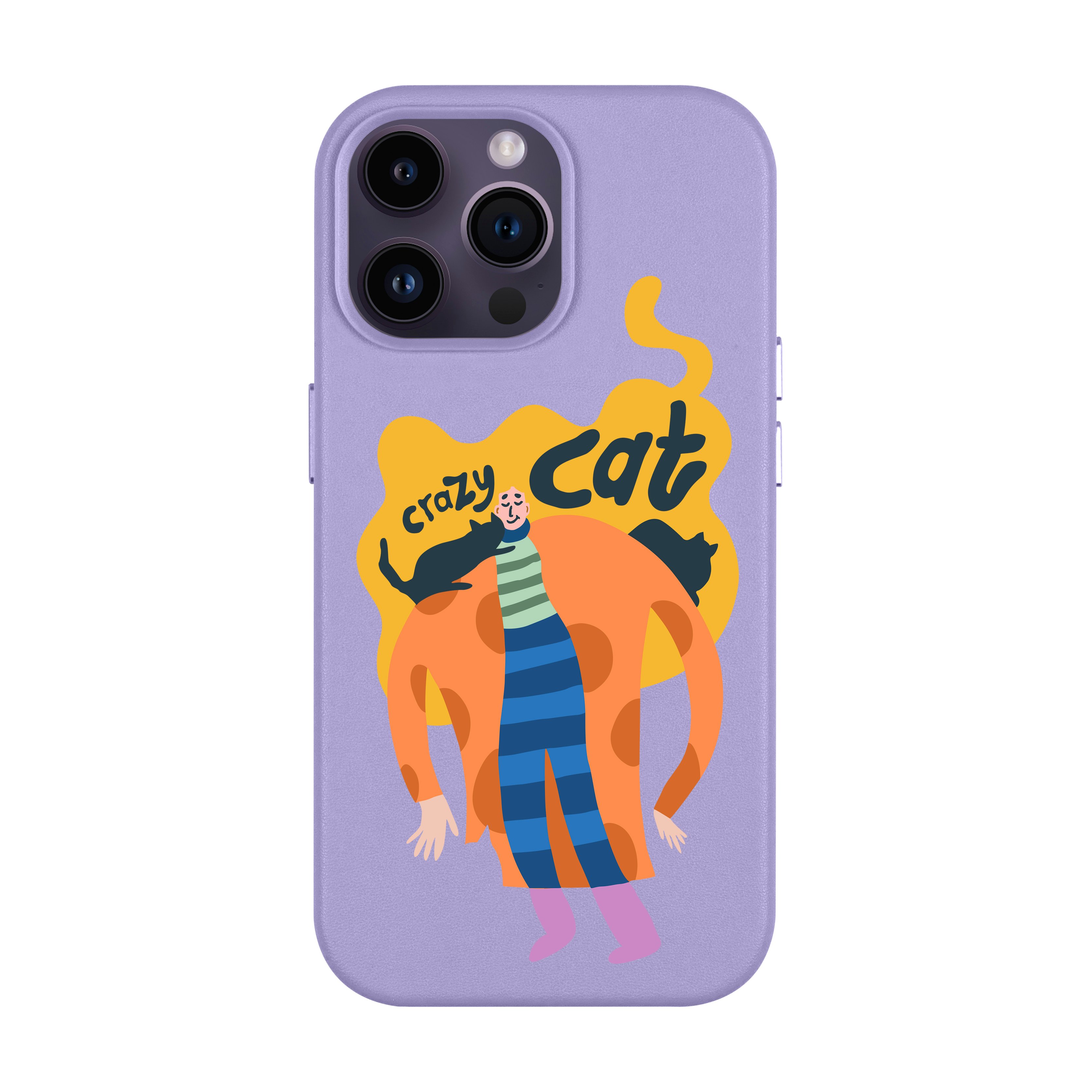 CRAZY CAT-iPhone Leather Kılıf MagSafe Özellikli