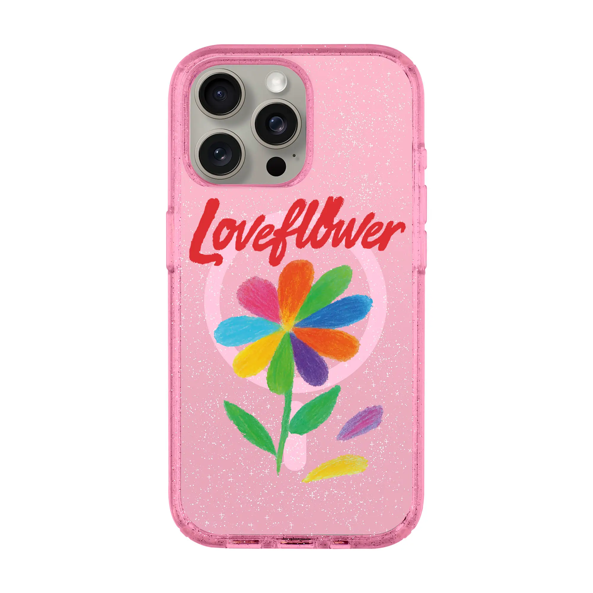 LOVE FLOWER-iPhone Shiny Kılıf MagSafe Özellikli