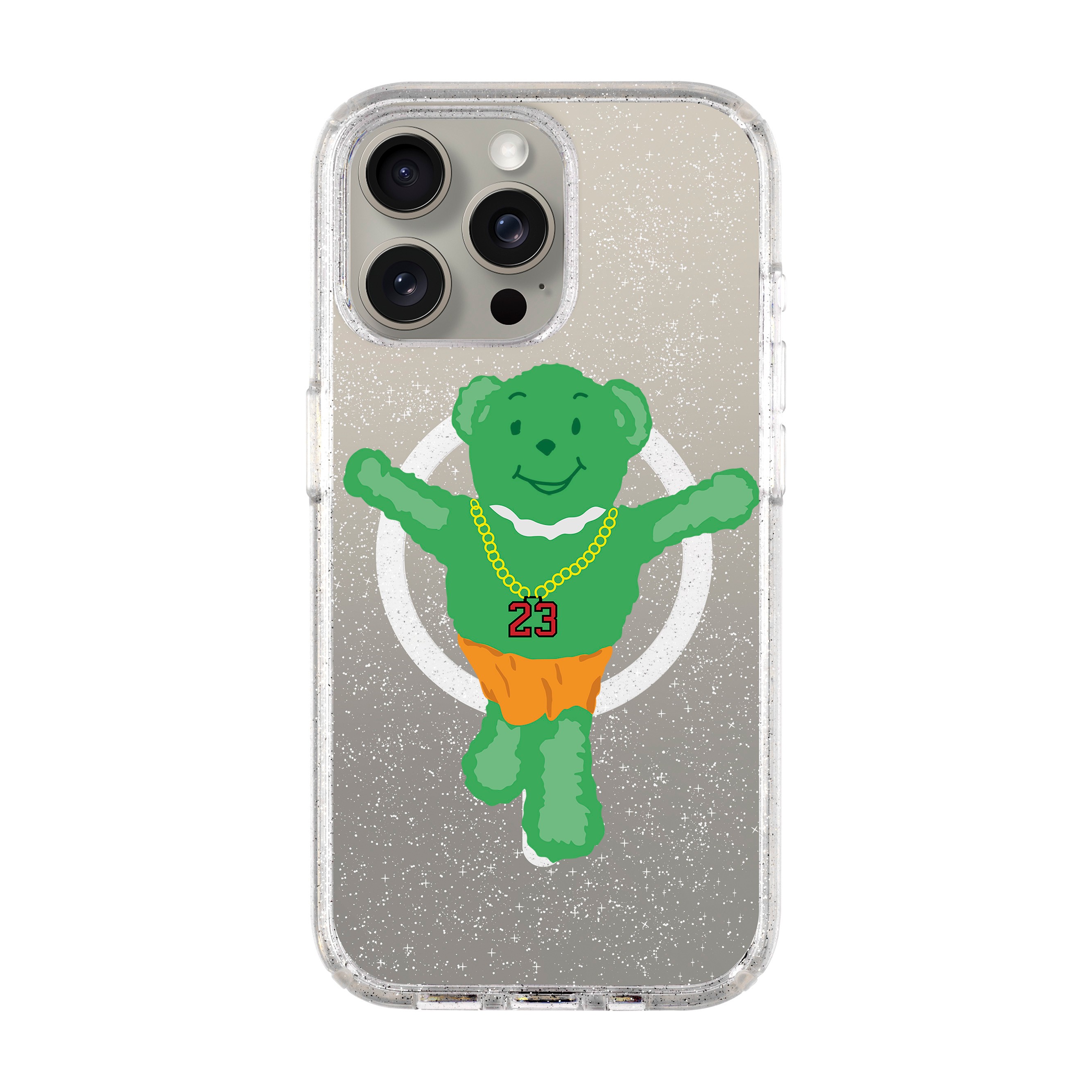 GREEN BEAR-iPhone Shiny Kılıf MagSafe Özellikli