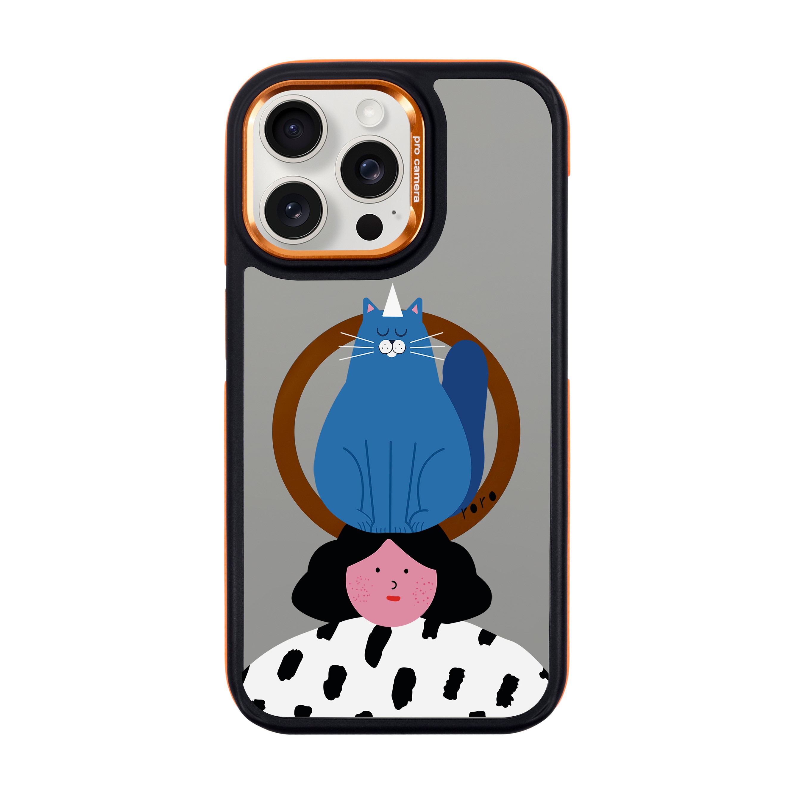 NAUGHTY CAT-iPhone Dark Case with MagSafe