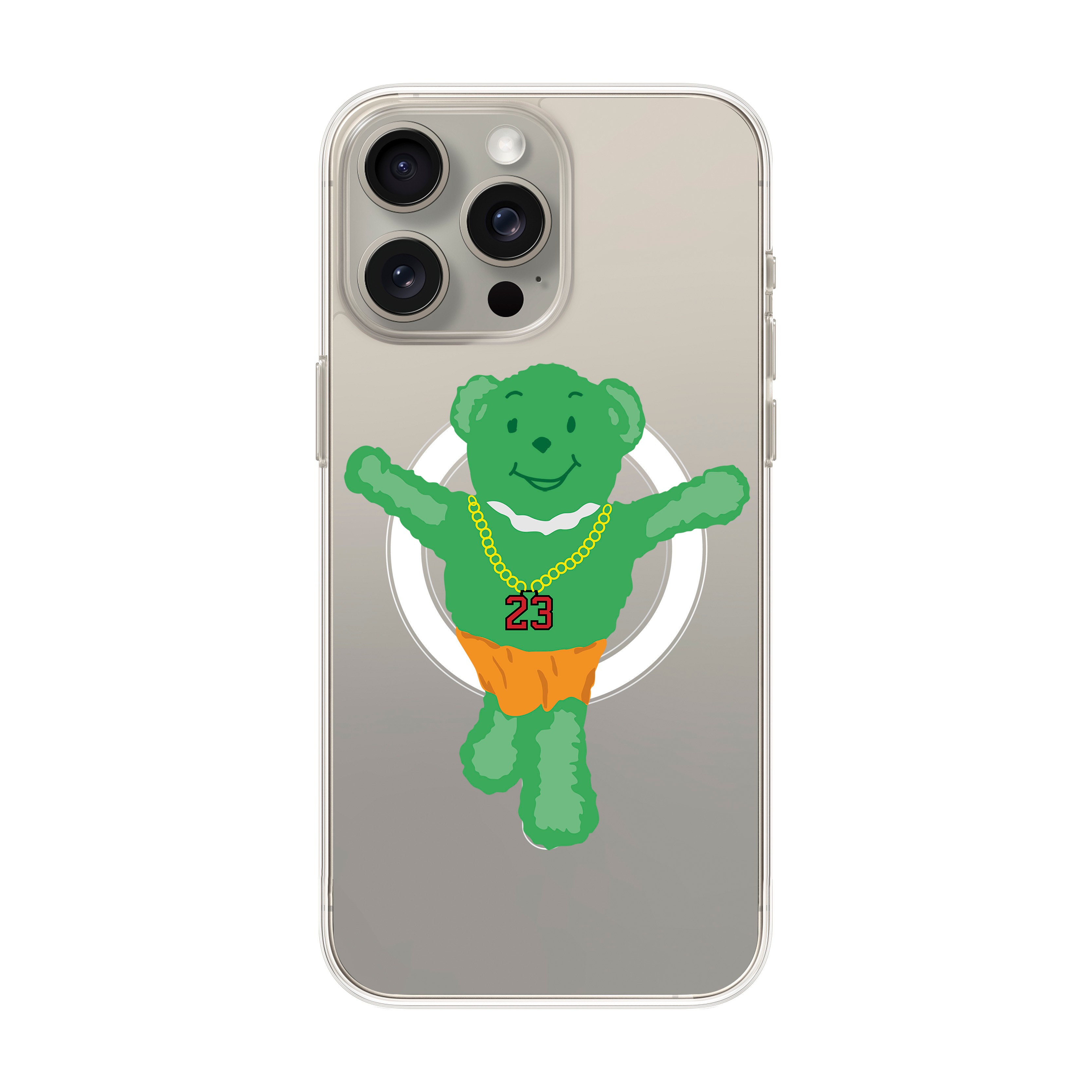 Green Bear - iPhone Clear Case with MagSafe