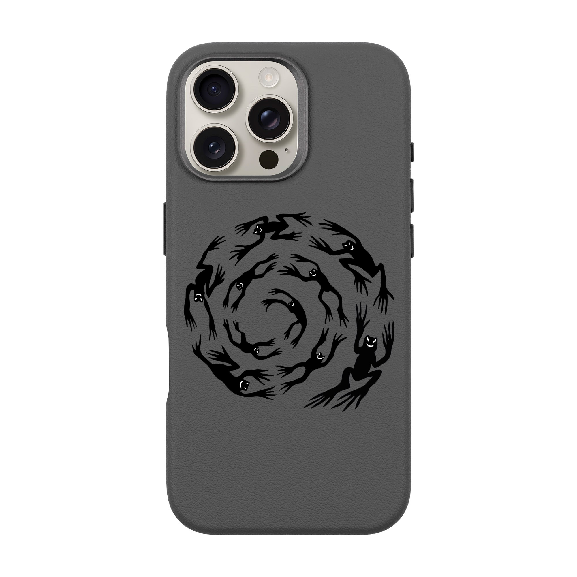 SWIRLING FROGS-iPhone Leather Premium Case with MagSafe