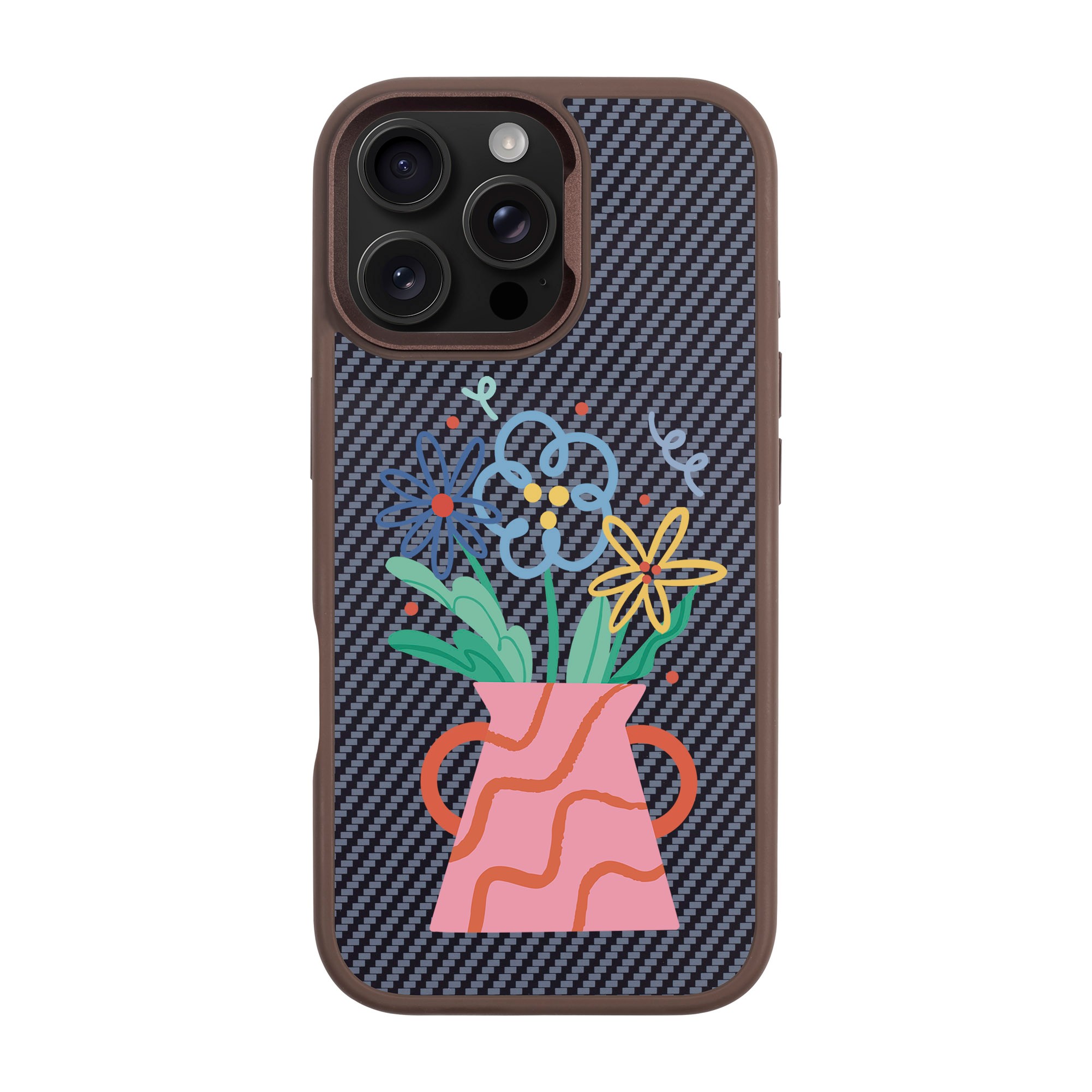 PINK VASE-iPhone Plaid Kılıf MagSafe Özellikli