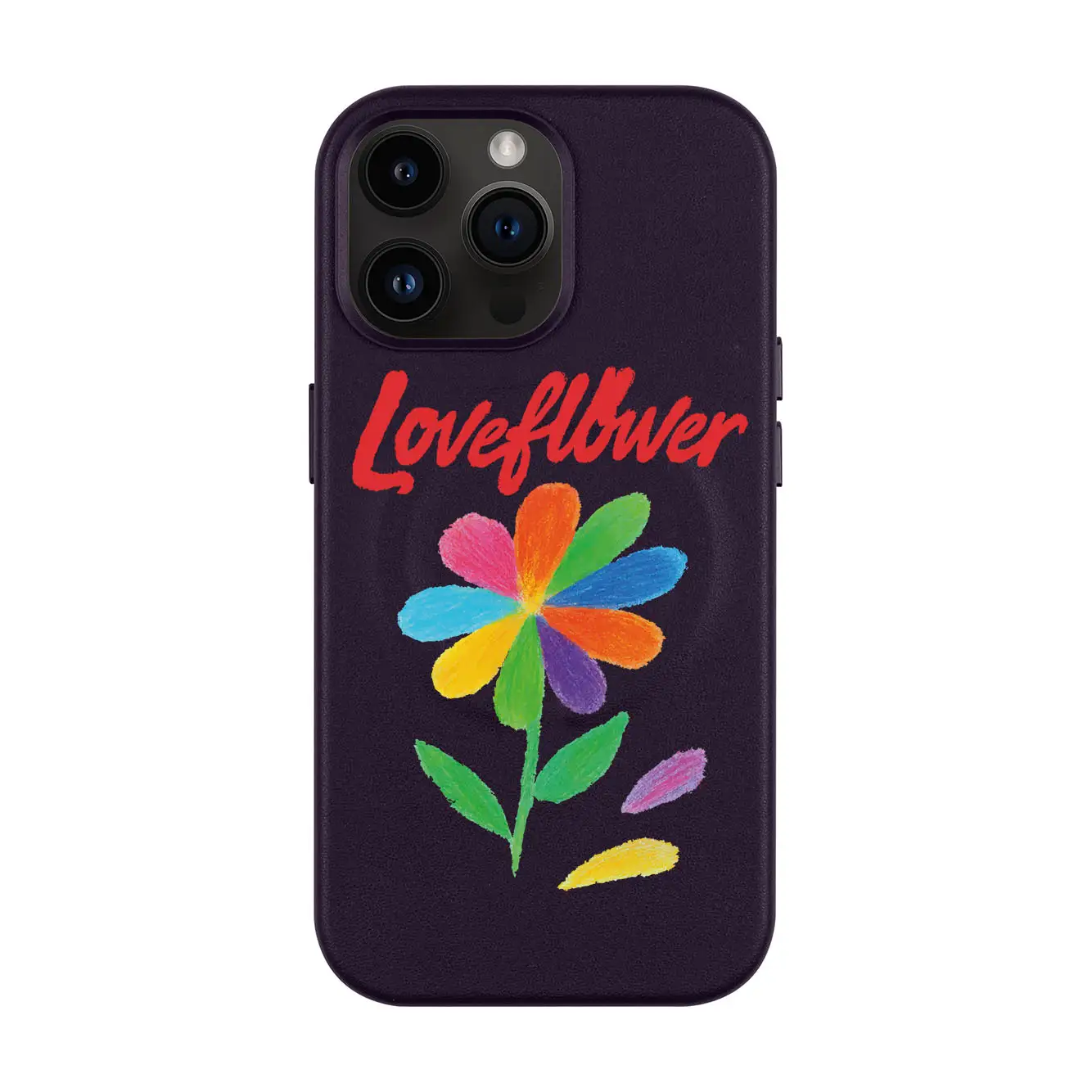 LOVE FLOWER-iPhone Leather Kılıf MagSafe Özellikli