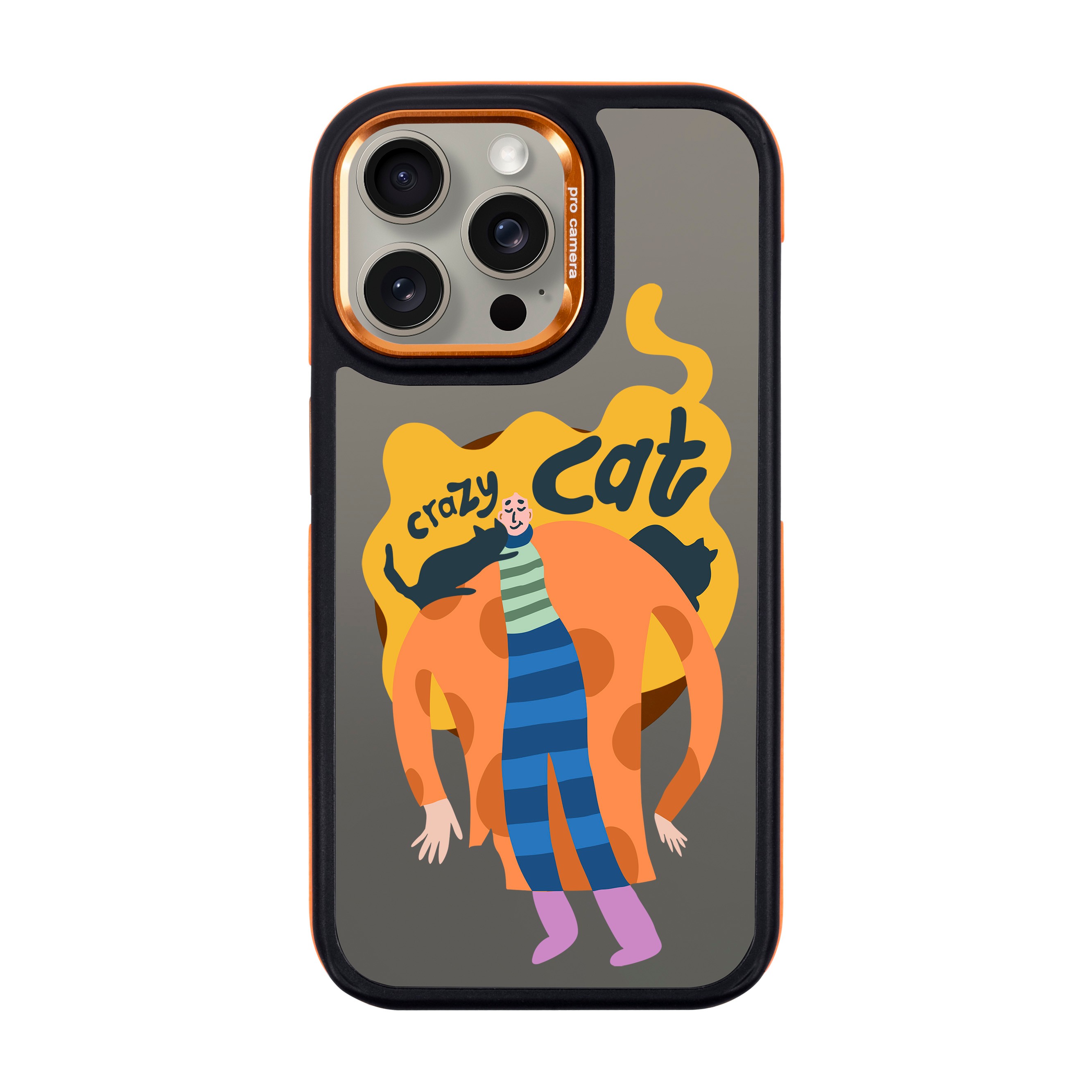 CRAZY CAT-iPhone Dark Case with MagSafe