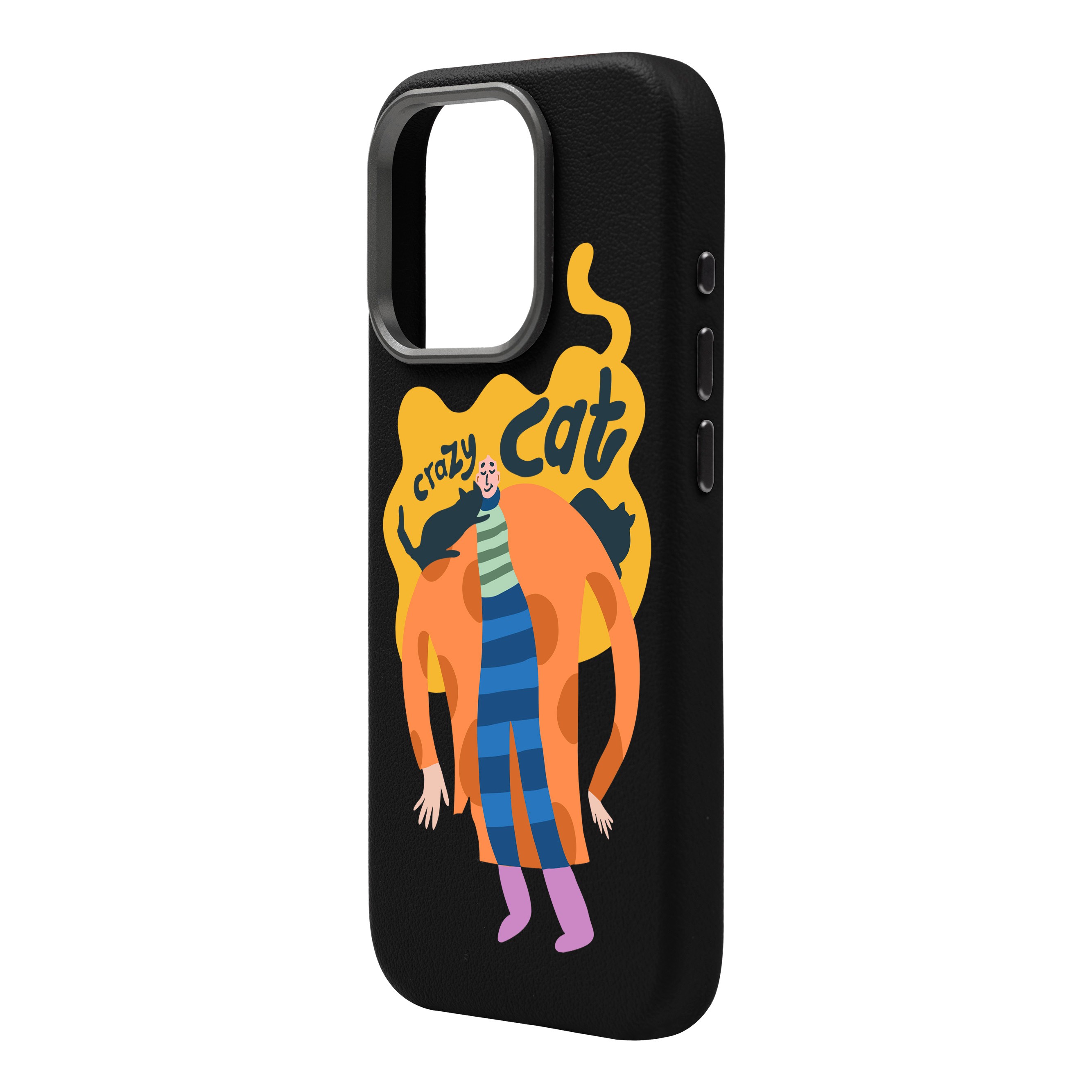 CRAZY CAT-iPhone Leather 15 Premium Kılıf MagSafe Özellikli