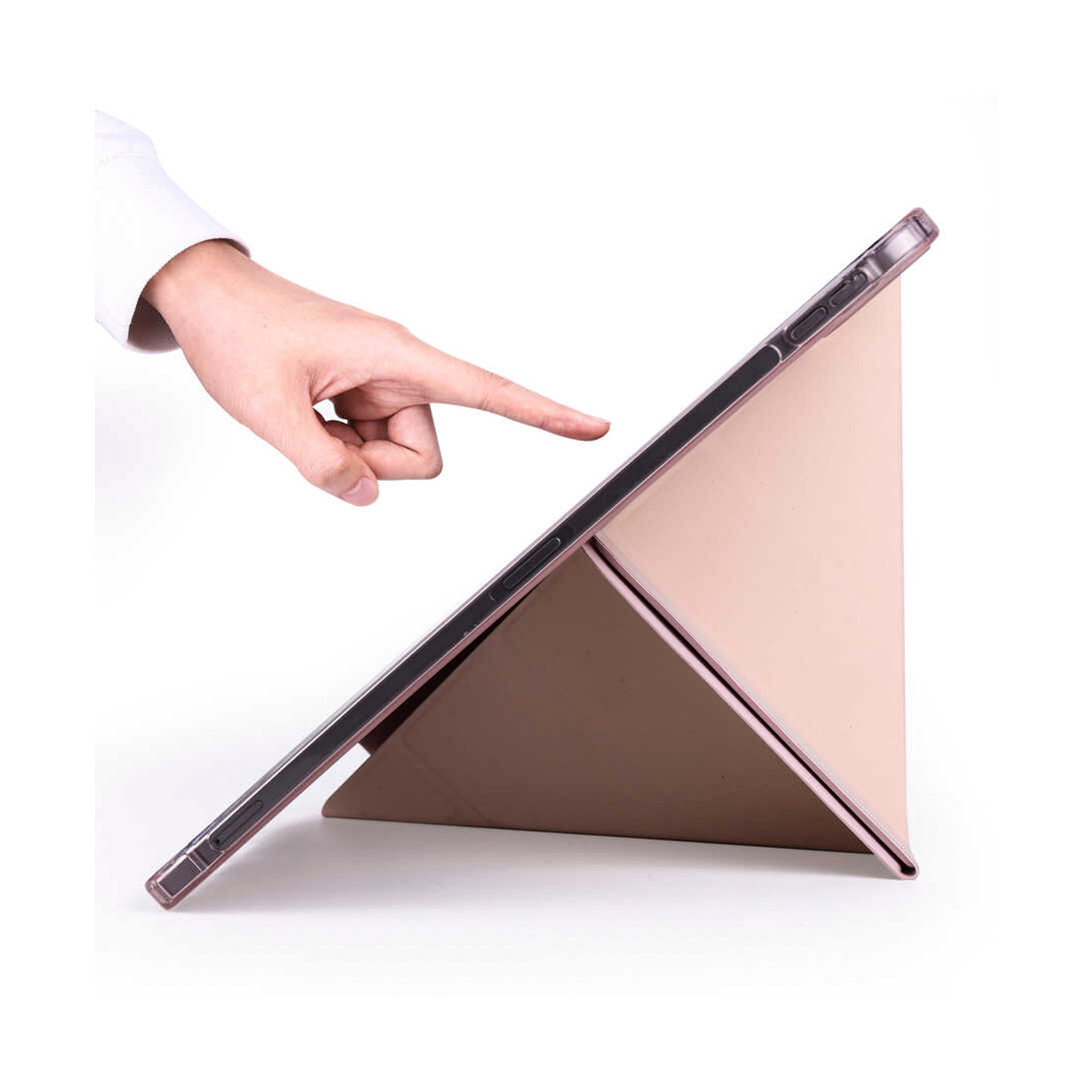 Apple iPad Air 10.9 inç 2022 (5.Nesil)-Trigon Folding Kalemlikli Standlı Kılıf
