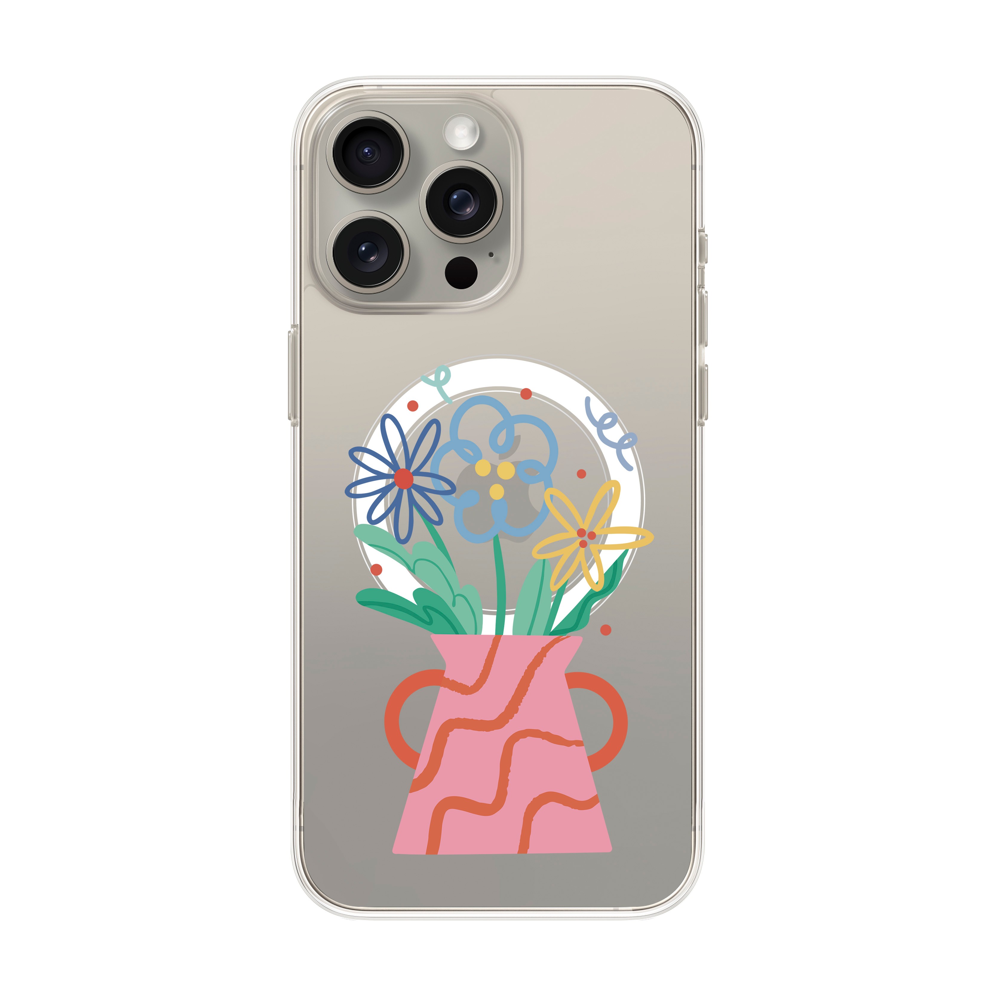 Pink Vase - iPhone Clear Case with MagSafe