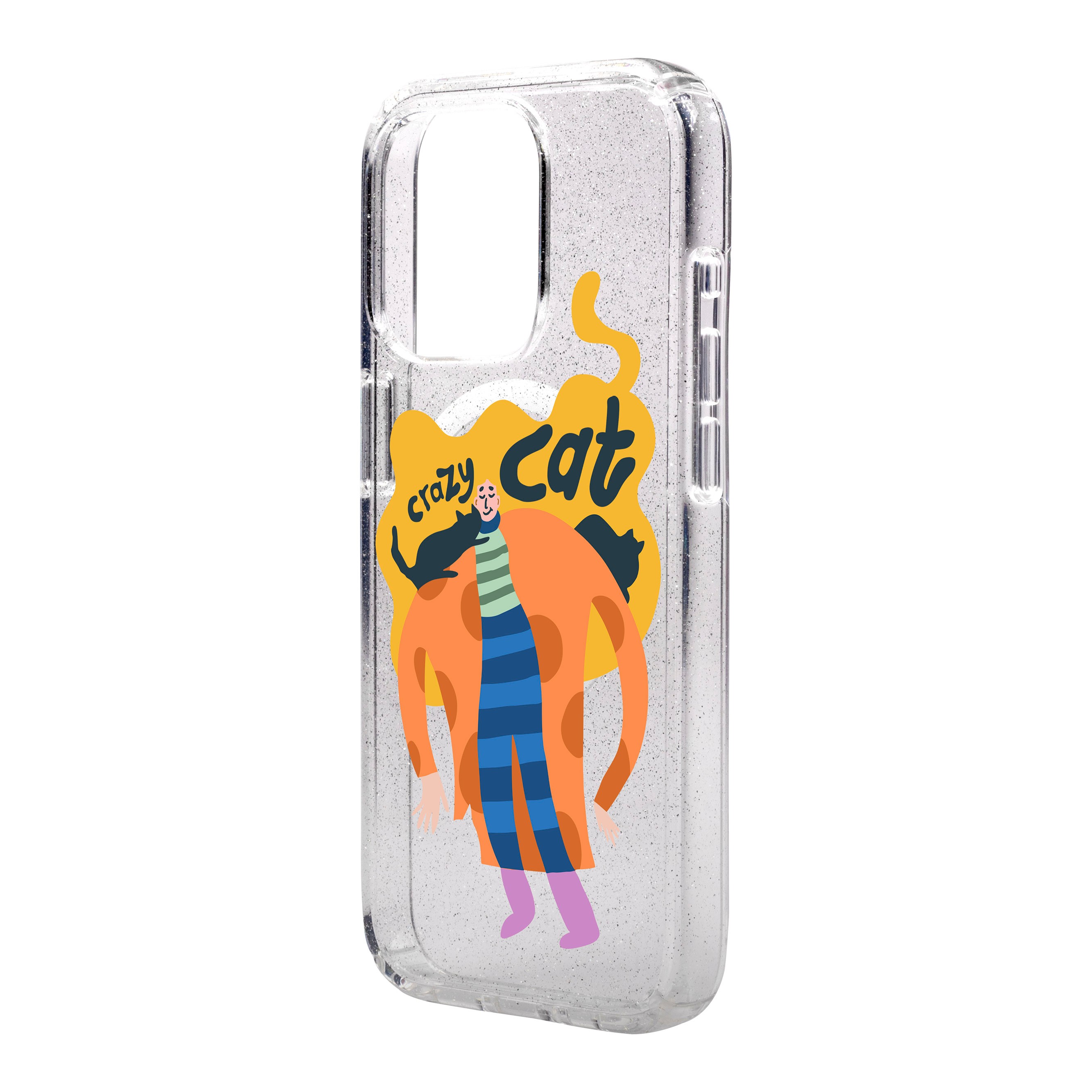 CRAZY CAT-iPhone Shiny Case with MagSafe