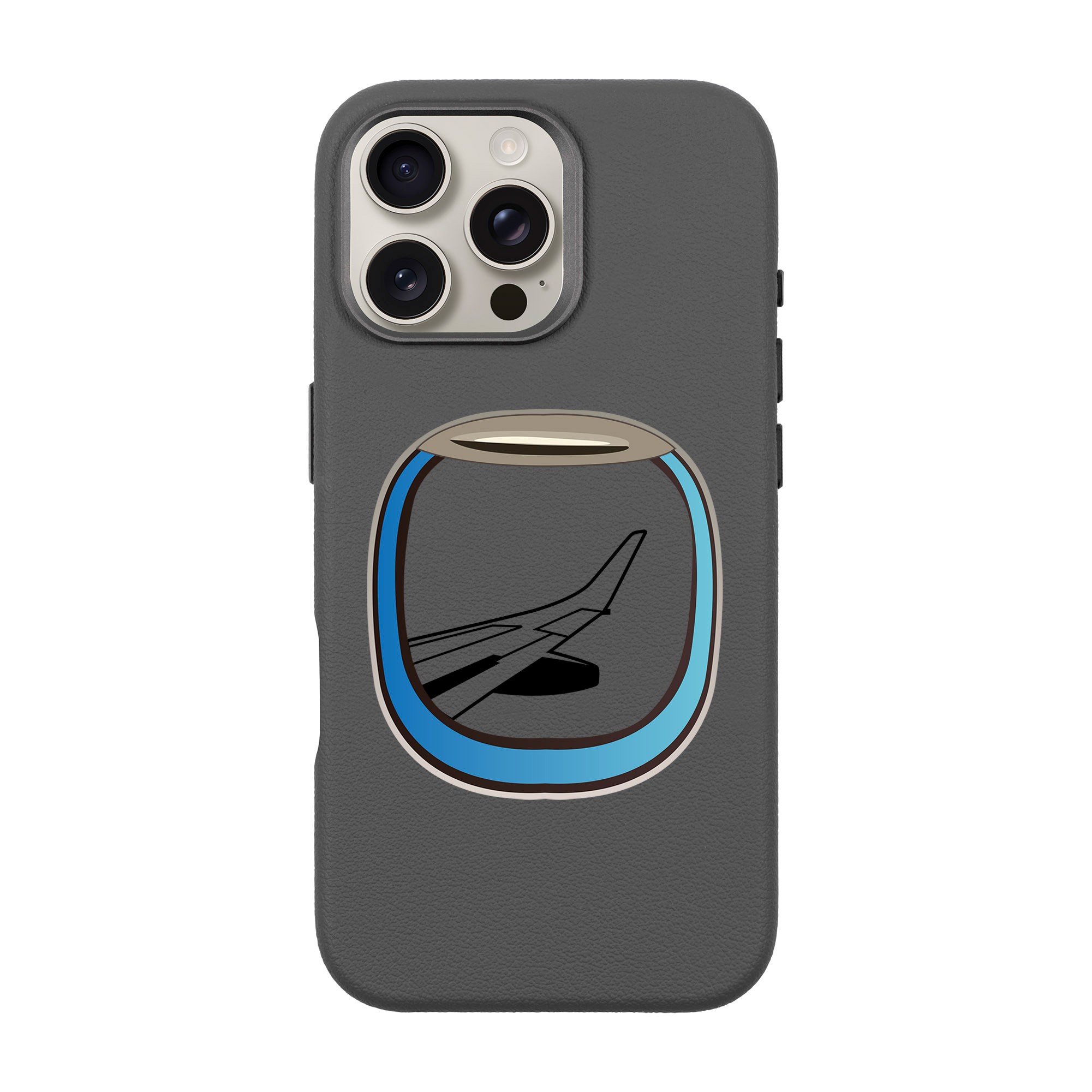 AIRCRAFT WINDOW-iPhone Leather Premium Case with MagSafe