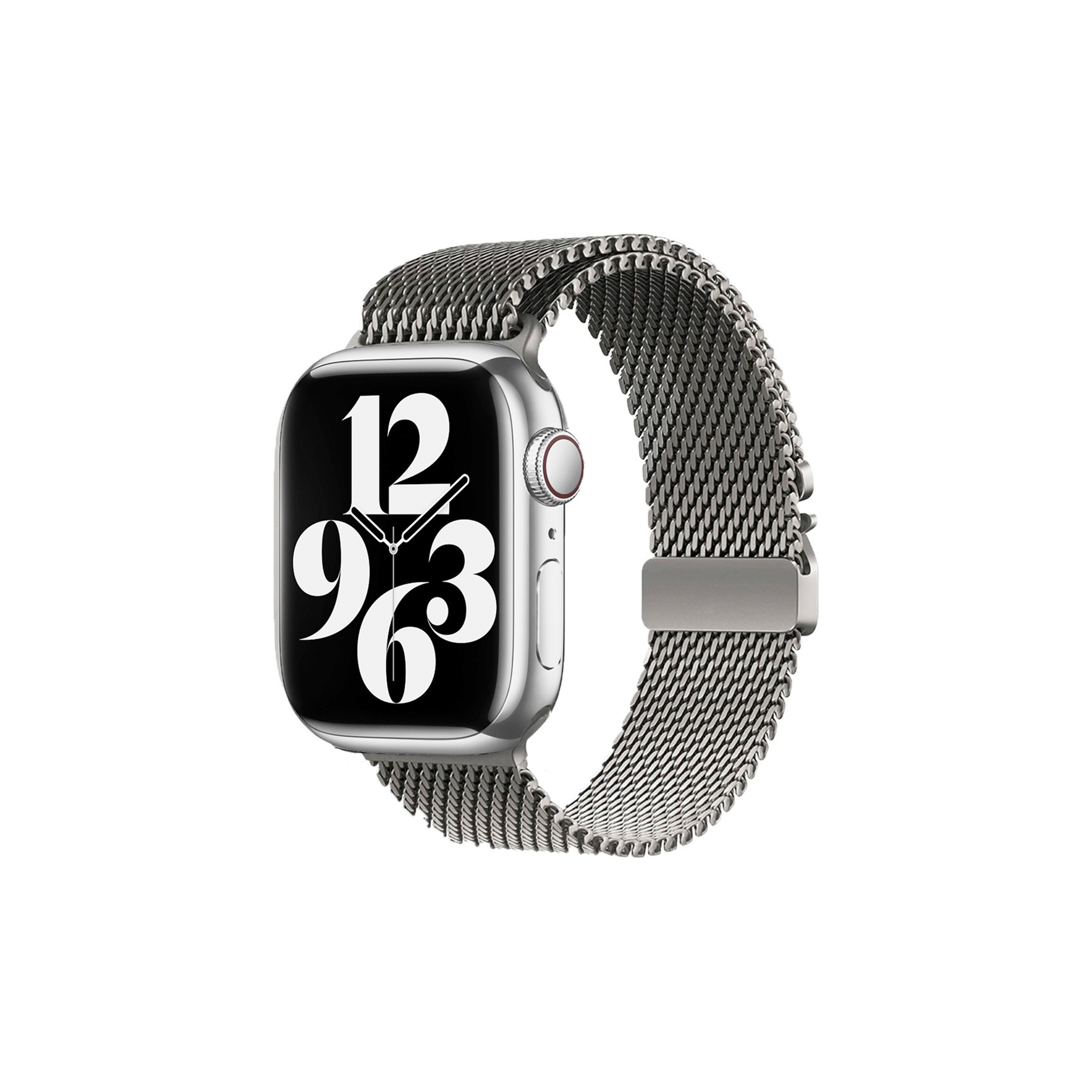 Apple Watch Braid Metal Kordon-Gri