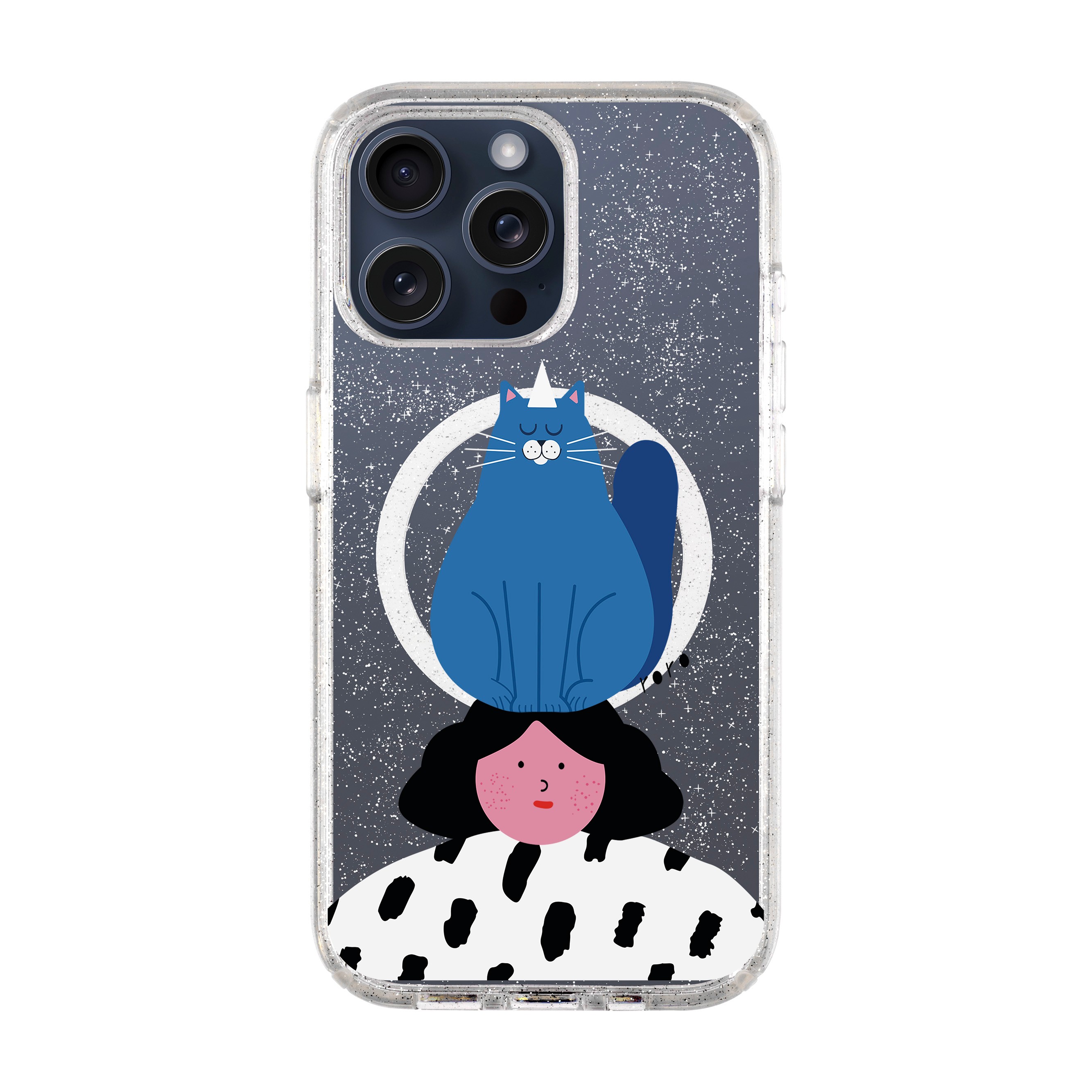 NAUGHTY CAT-iPhone Shiny Case with MagSafe