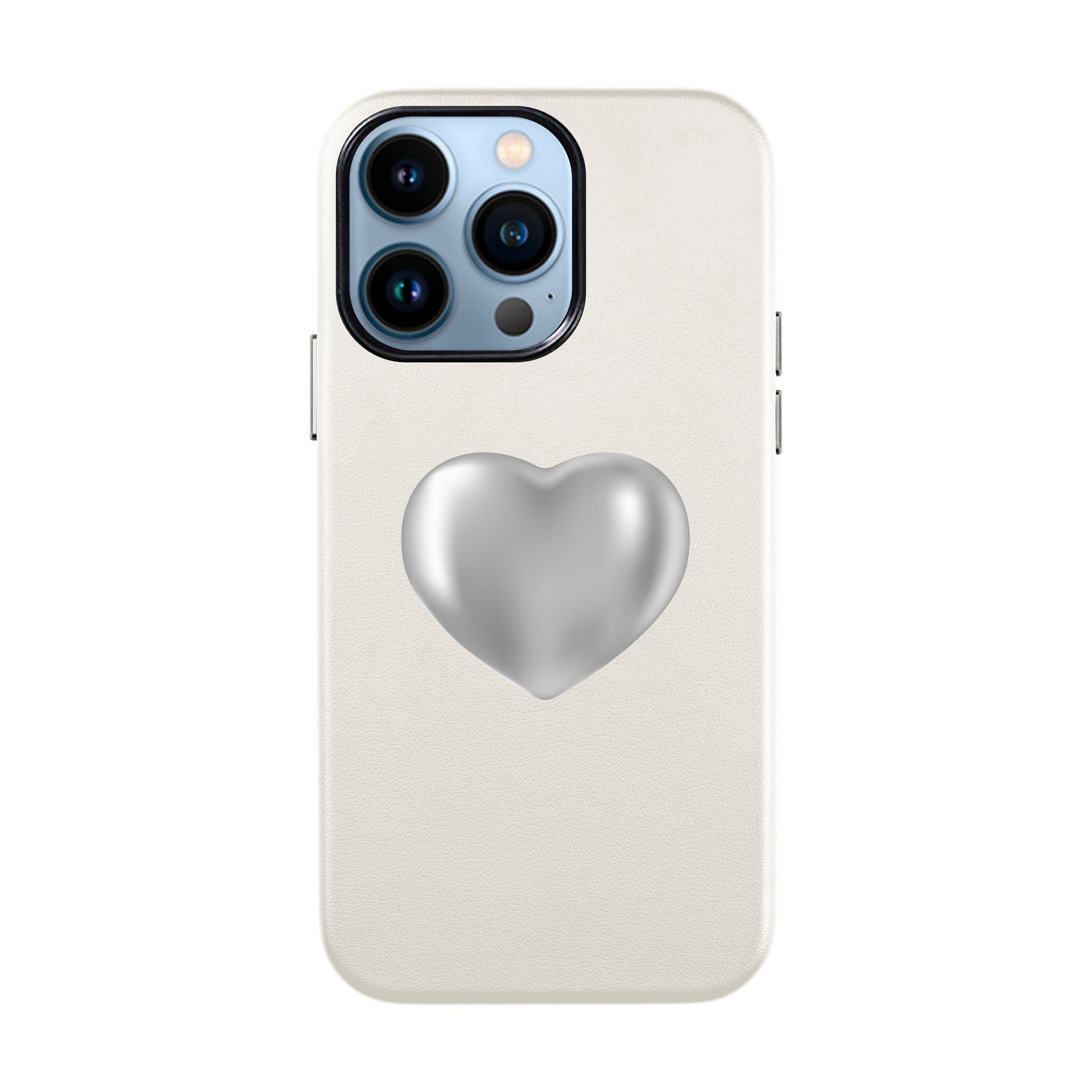 SILVER HEART-iPhone Leather Kılıf
