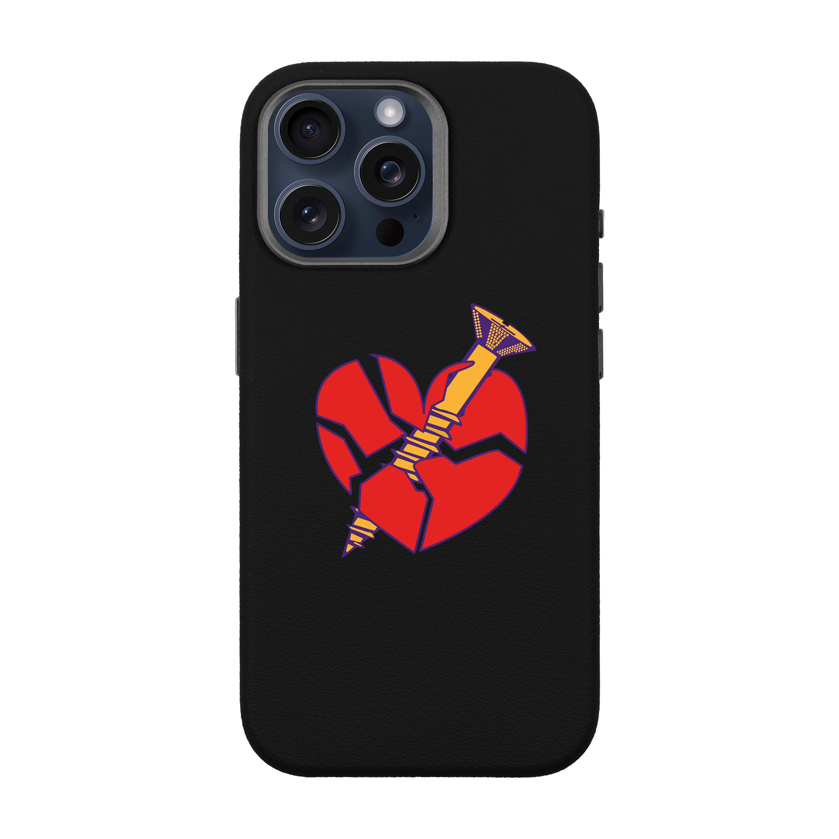 BROKEN HEART-iPhone Leather 15 Premium Case with MagSafe