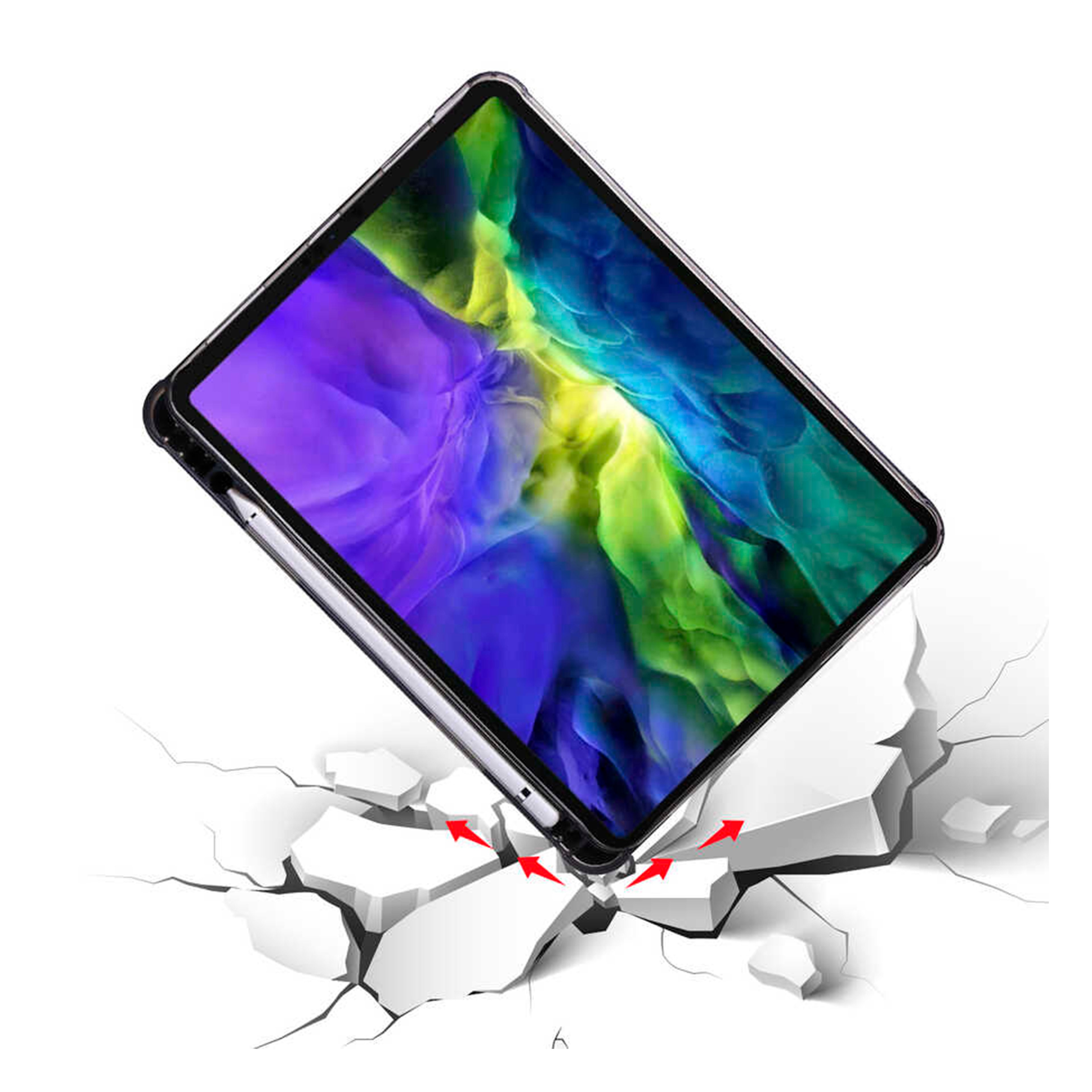 Apple iPad Pro 12.9 inç 2021 (5.Nesil)-Trigon Folding Kalemlikli Standlı Kılıf