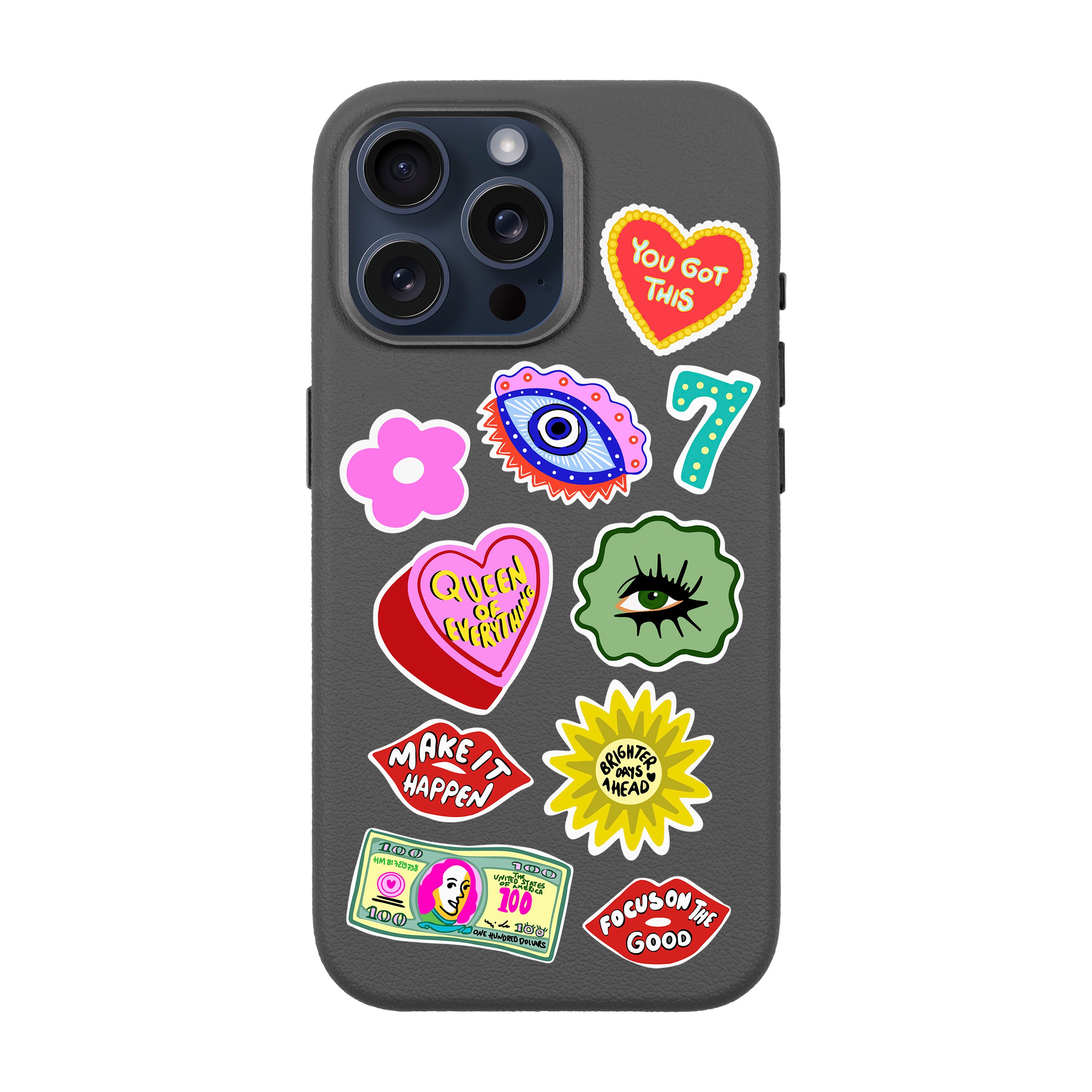 HM STICKERS-iPhone Leather 15 Premium Case with MagSafe