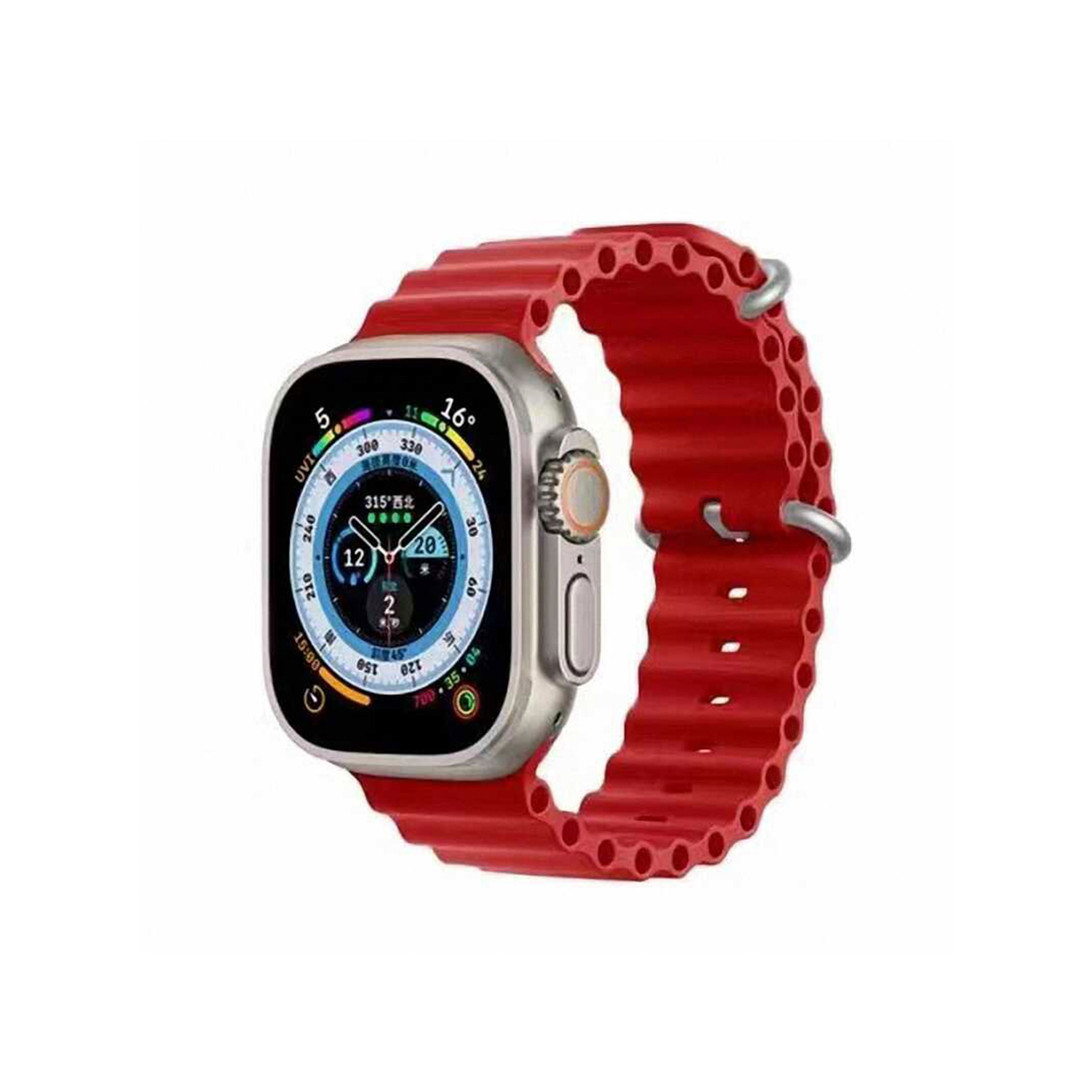 Apple Watch Kasis Silikon Kordon-Kırmızı