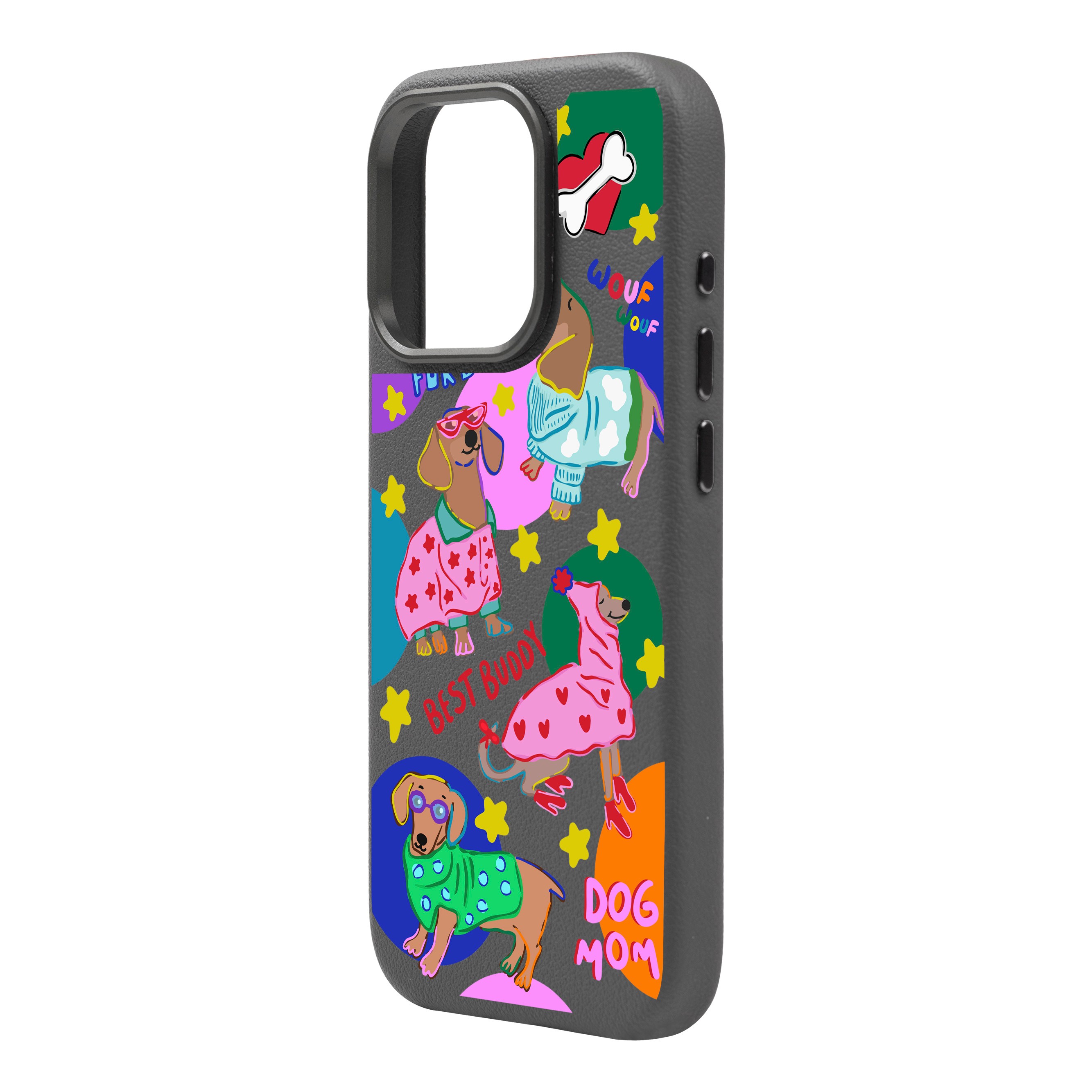 DOG MOM-iPhone Leather Premium Case with MagSafe