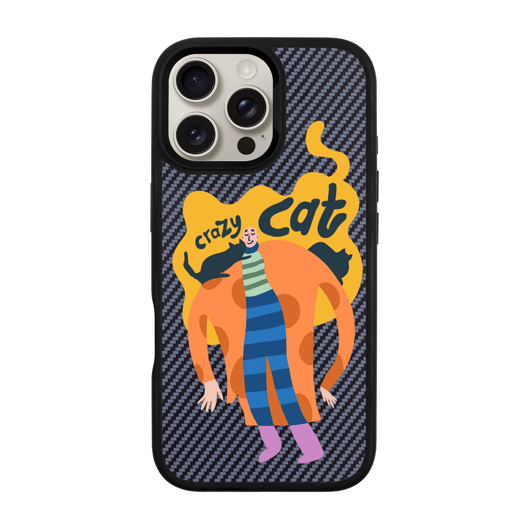 CRAZY CAT-iPhone Plaid Kılıf MagSafe Özellikli