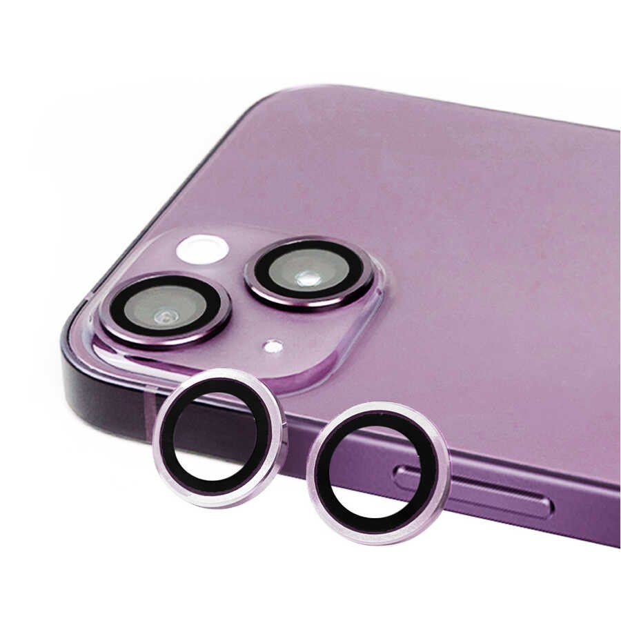 Apple iPhone 14 Plus Shine Kamera Lens Koruyucu - Mor