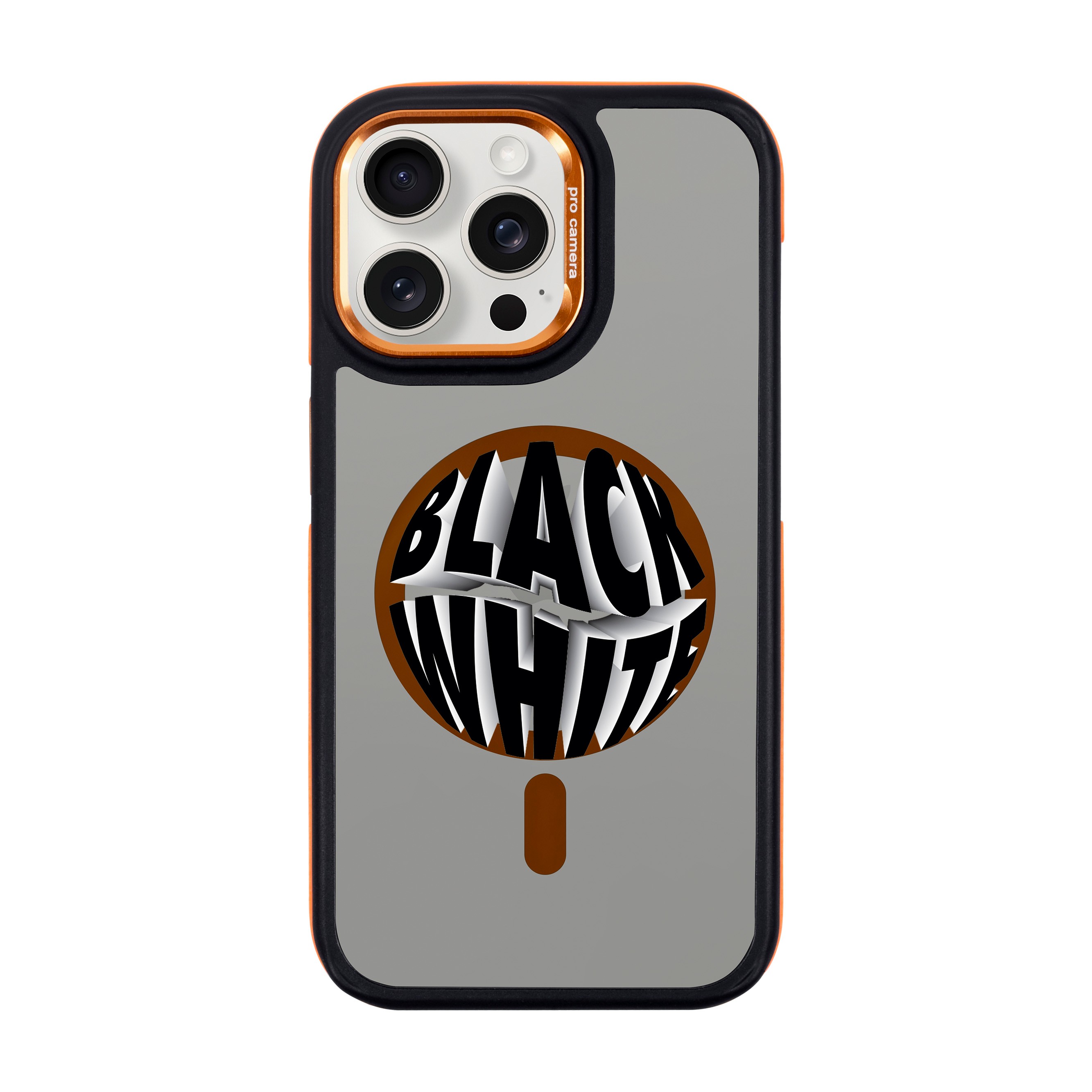 BLACK WHITE-iPhone Dark Case with MagSafe