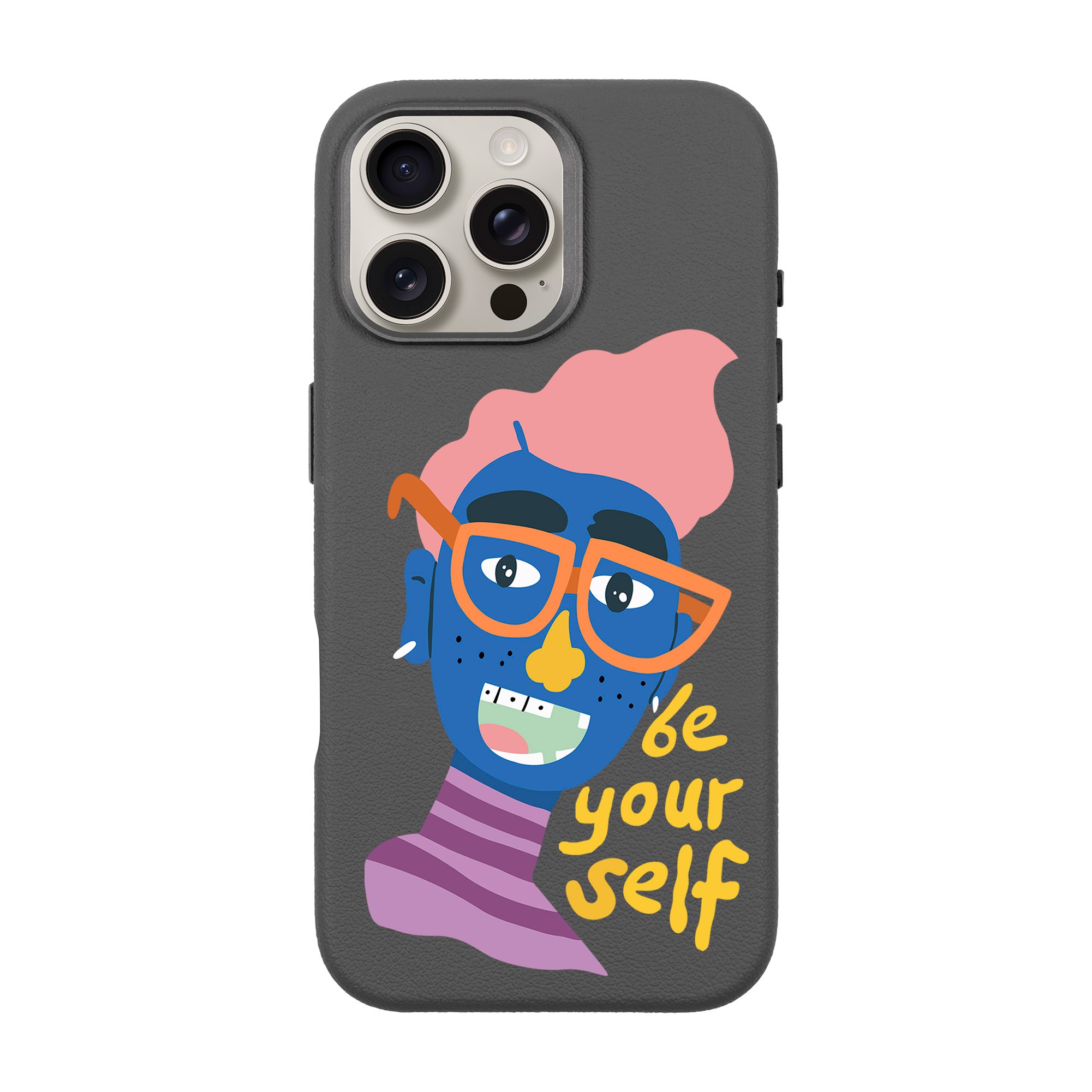 BE YOURSELF-iPhone Leather Premium Case with MagSafe