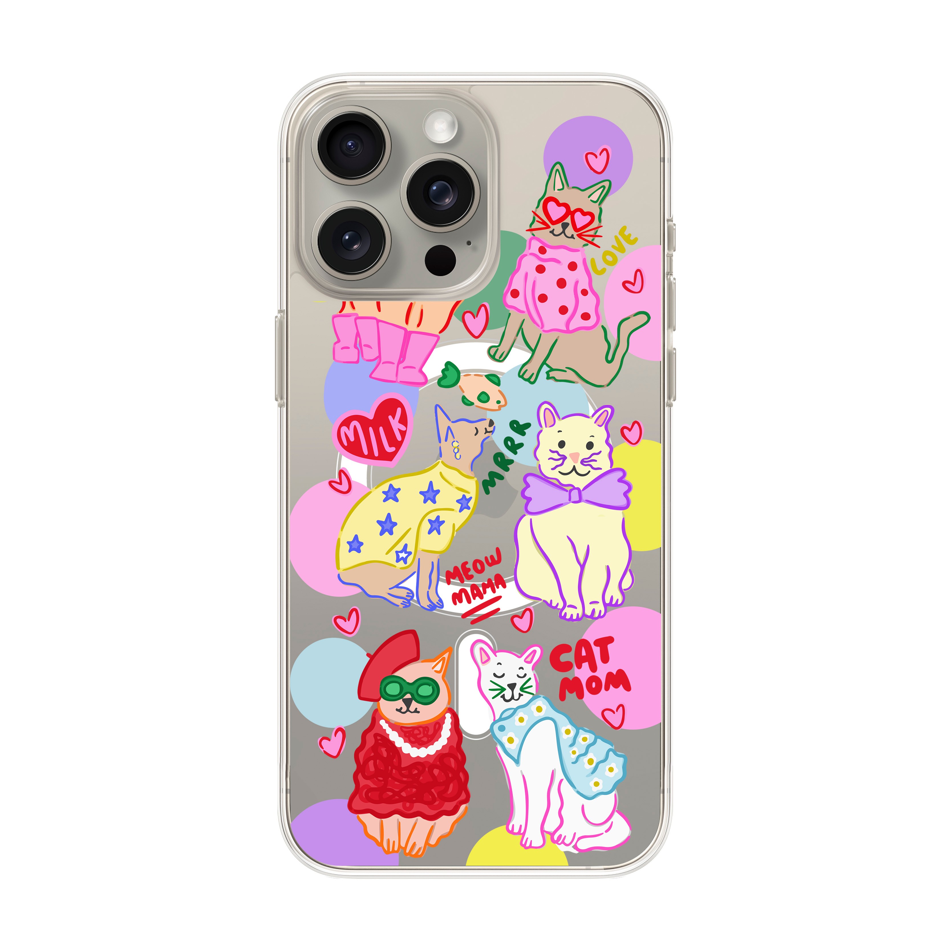 Cat Mom - iPhone Clear Case with MagSafe