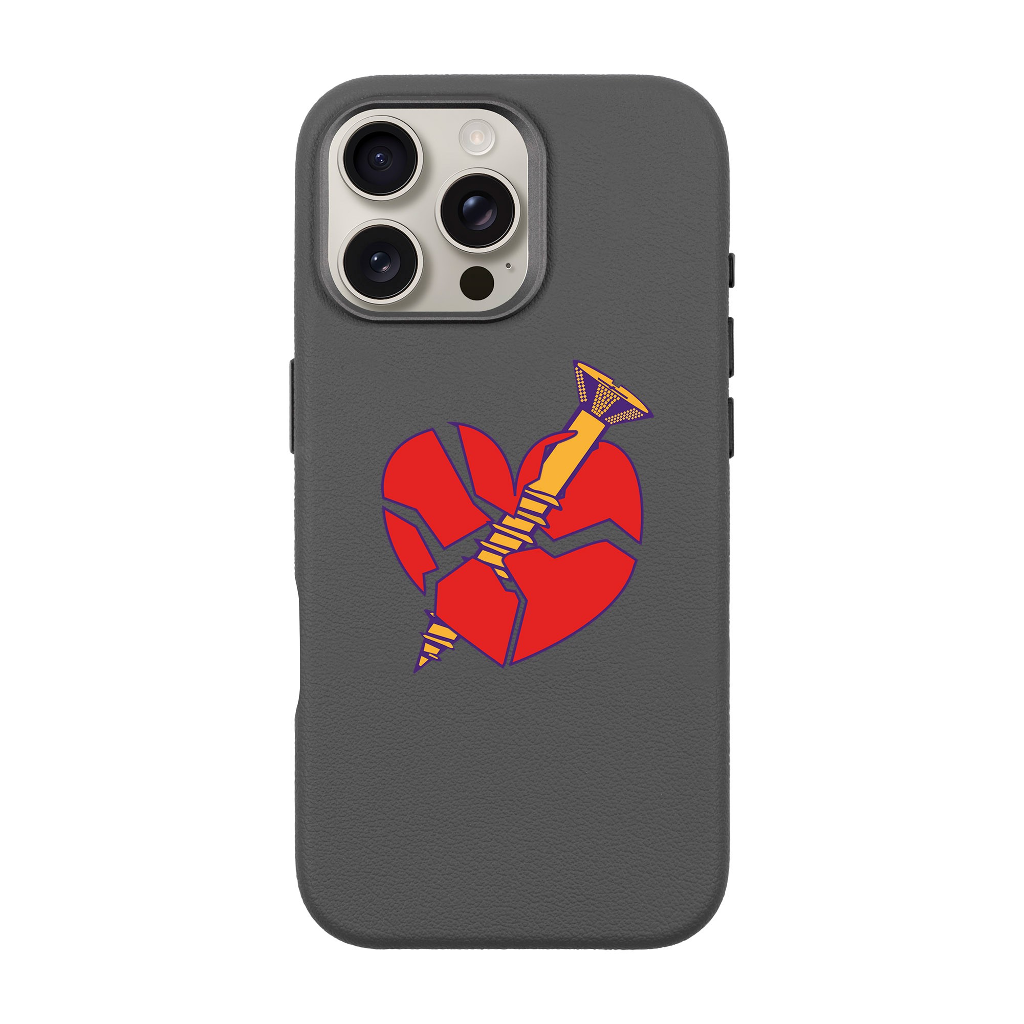 BROKEN HEART-iPhone Leather Premium Case with MagSafe