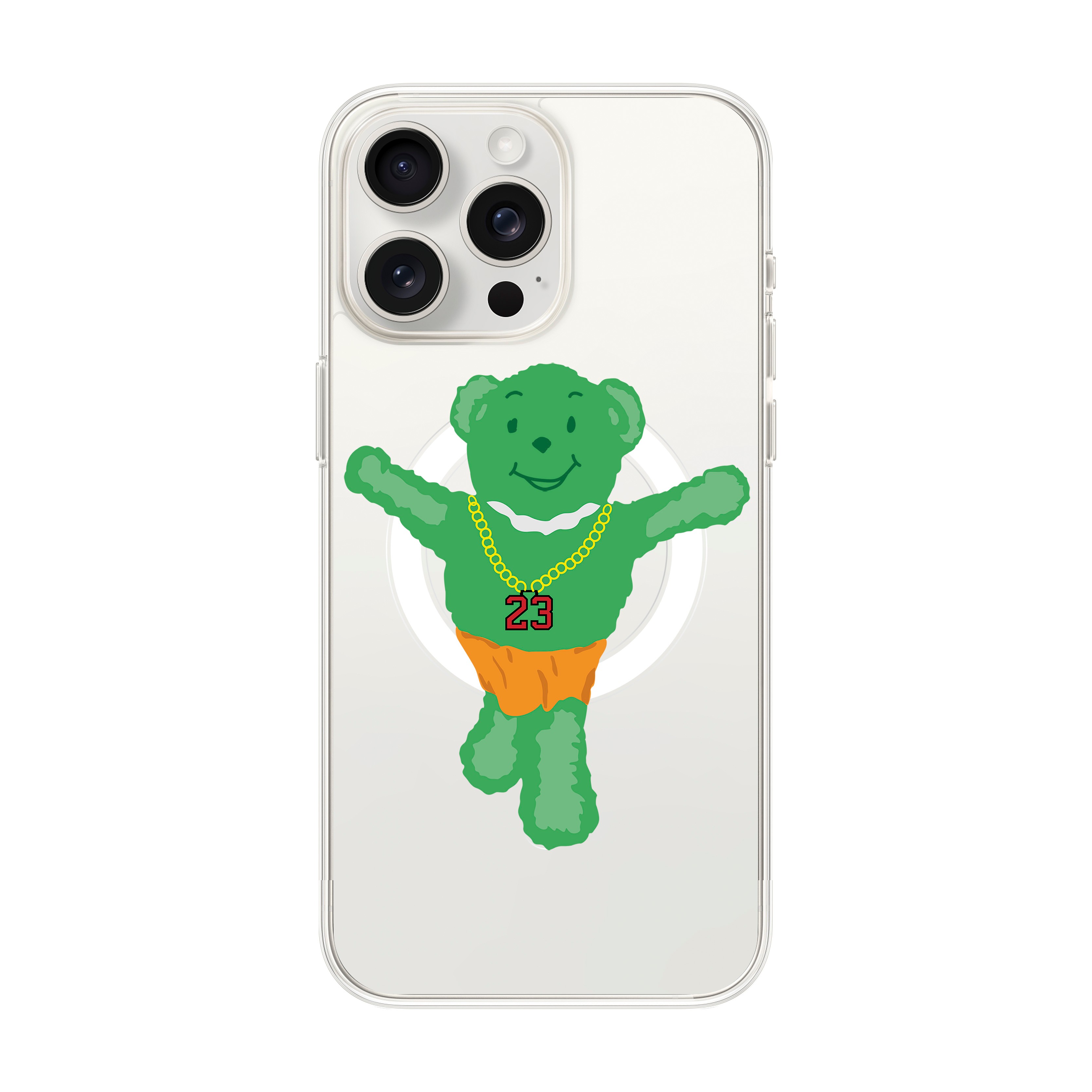 Green Bear - iPhone Clear Case with MagSafe