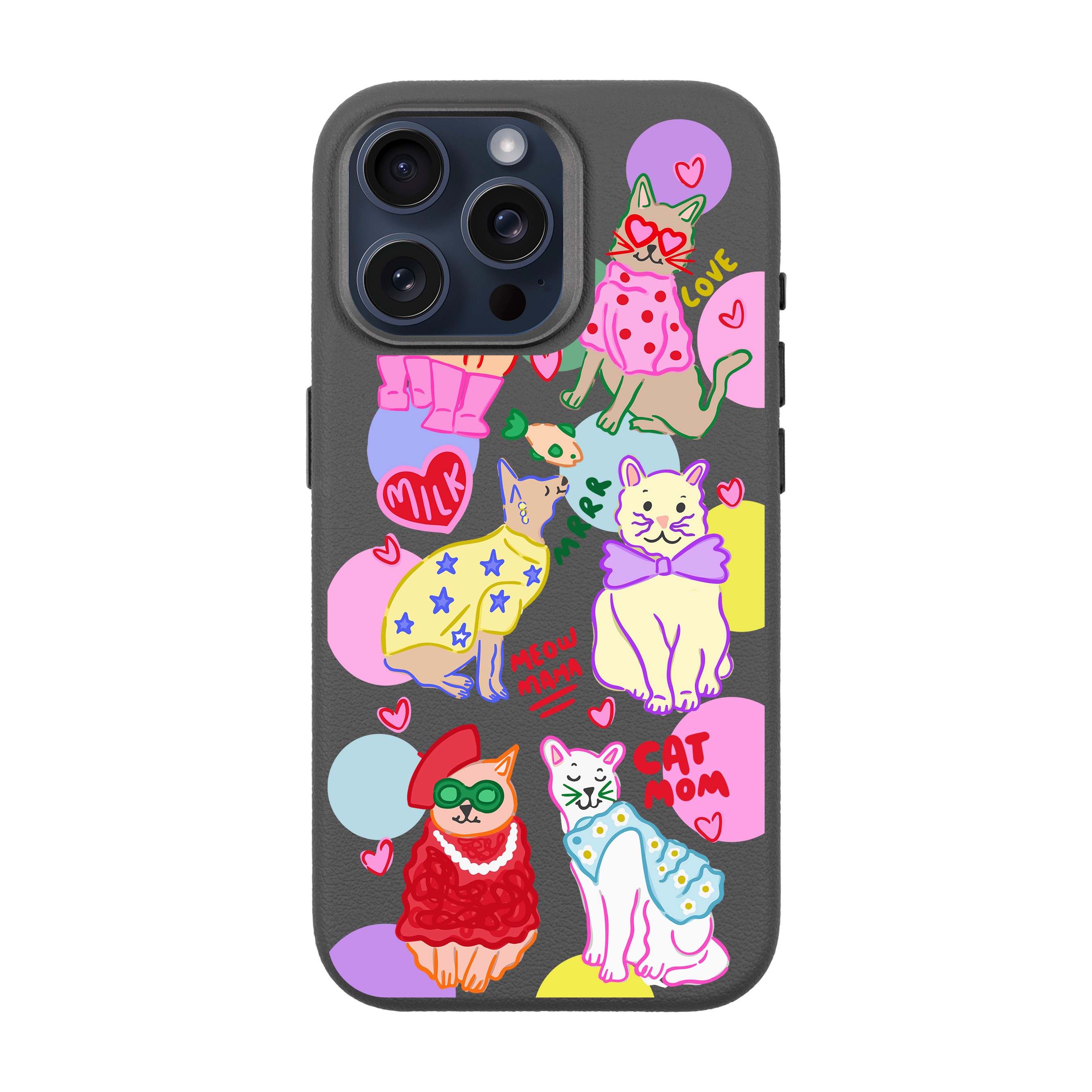 CAT MOM-iPhone Leather 15 Premium Kılıf MagSafe Özellikli