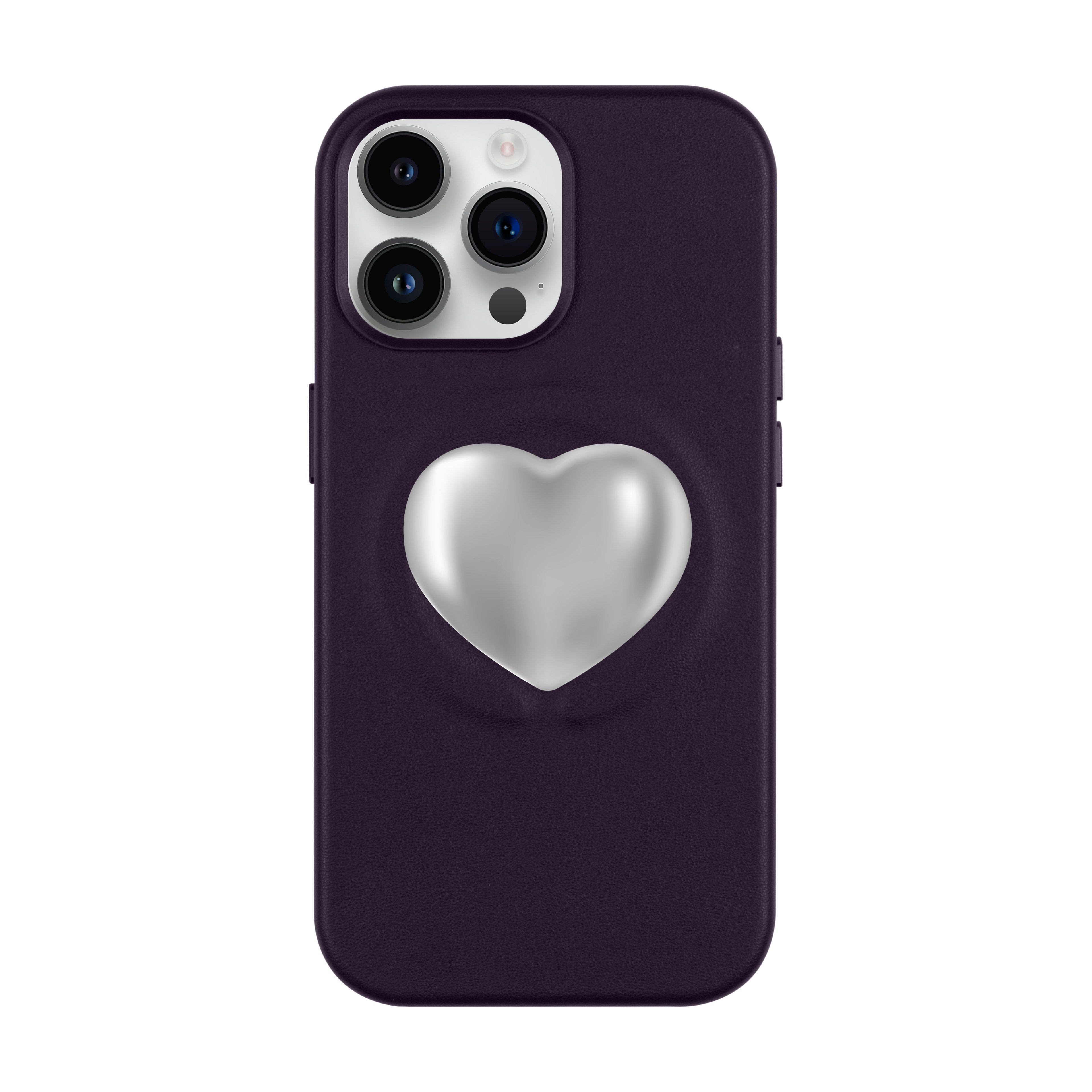 Silver Heart - iPhone Leather Case with MagSafe