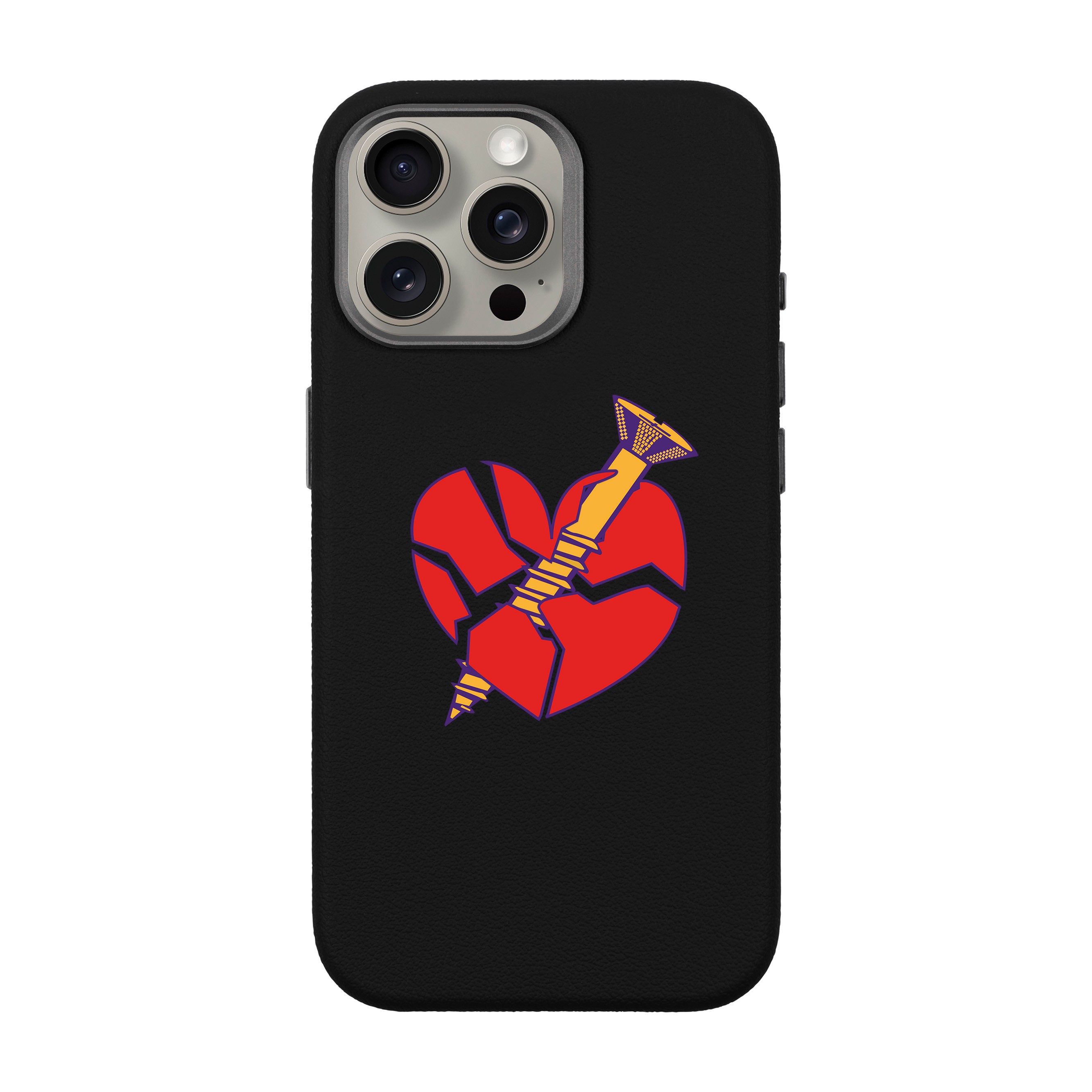 BROKEN HEART-iPhone Leather 15 Premium Case with MagSafe