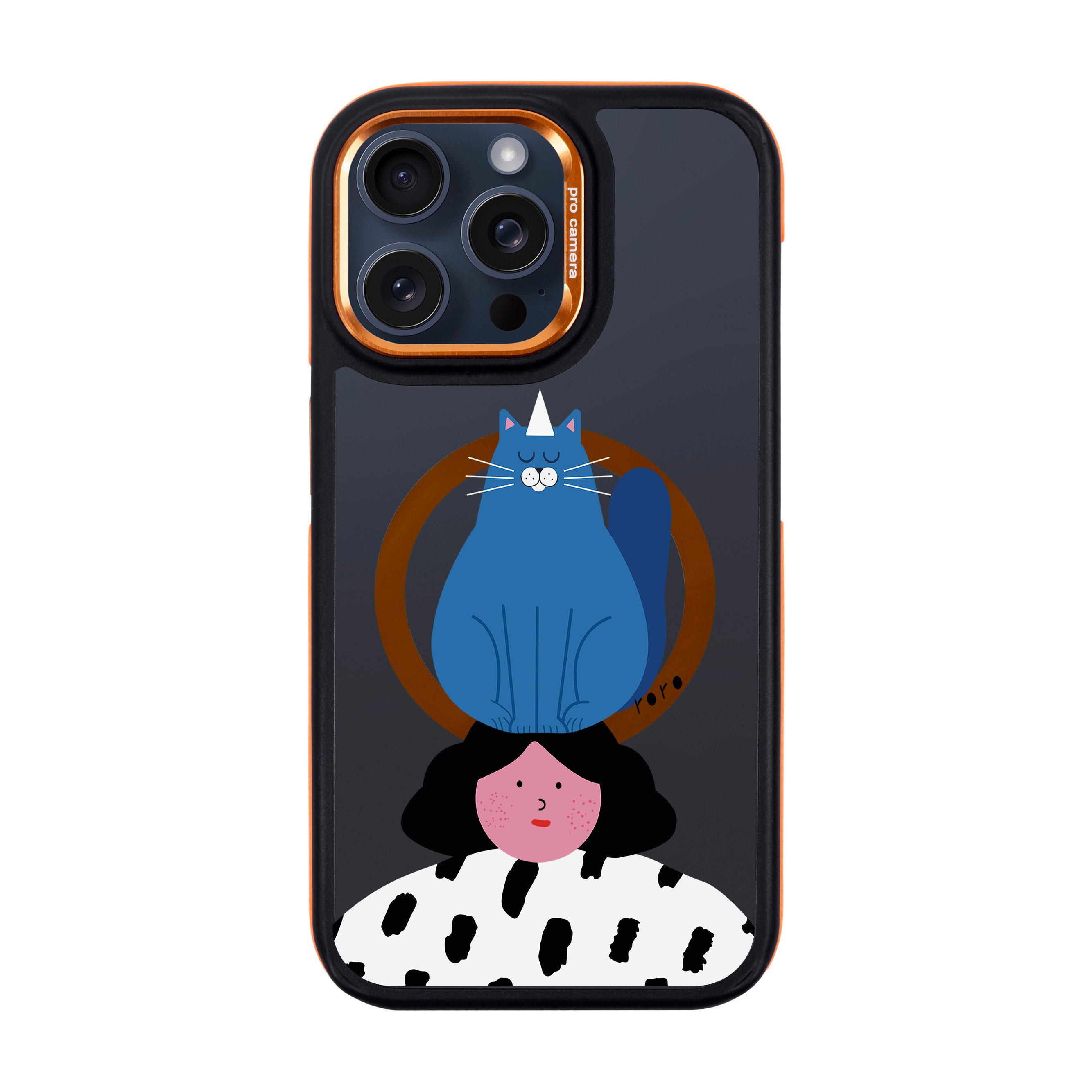 NAUGHTY CAT-iPhone Dark Case with MagSafe