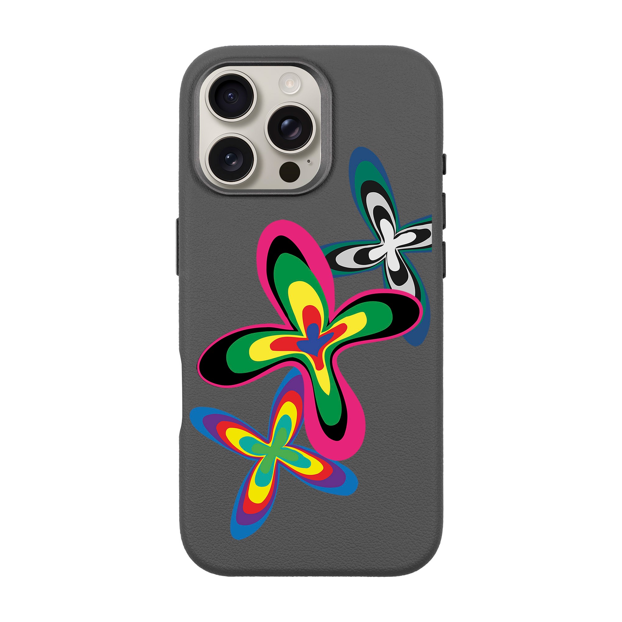 COLOR FLOWER-iPhone Leather Premium Kılıf MagSafe Özellikli