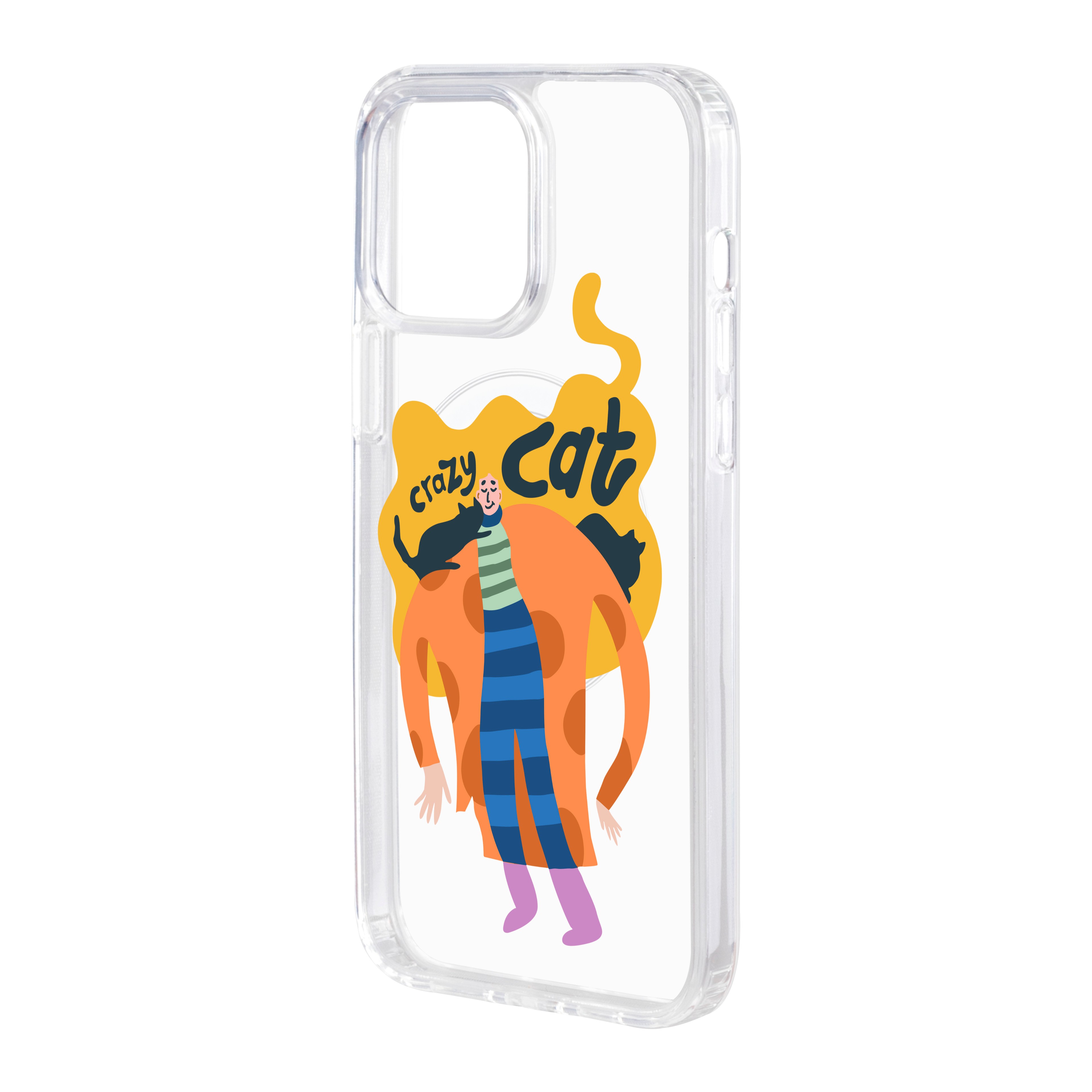 Crazy Cat - iPhone Clear Case with MagSafe