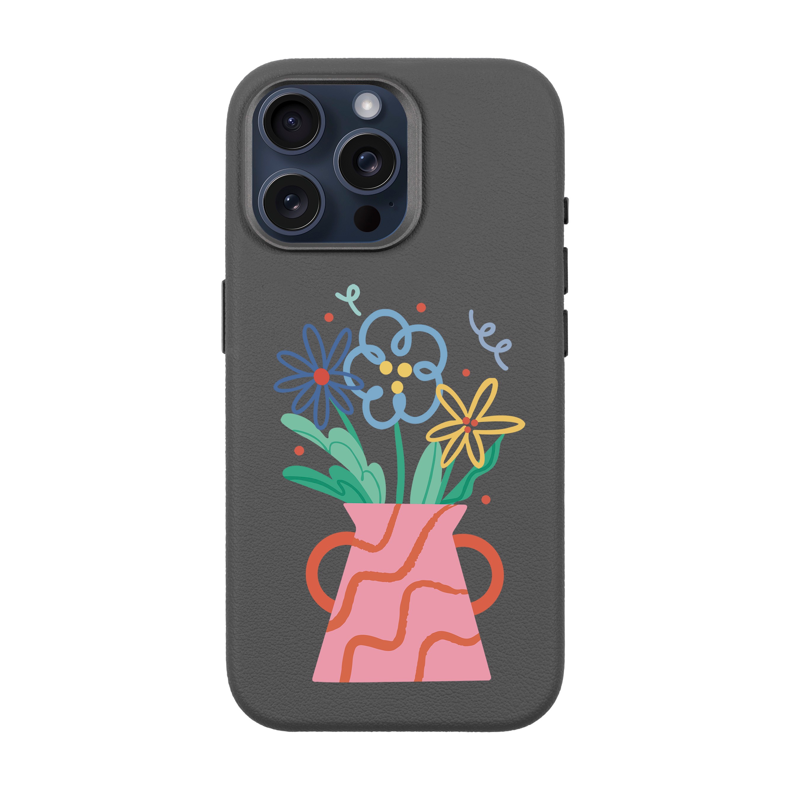 PINK VASE-iPhone Leather 15 Premium Case with MagSafe