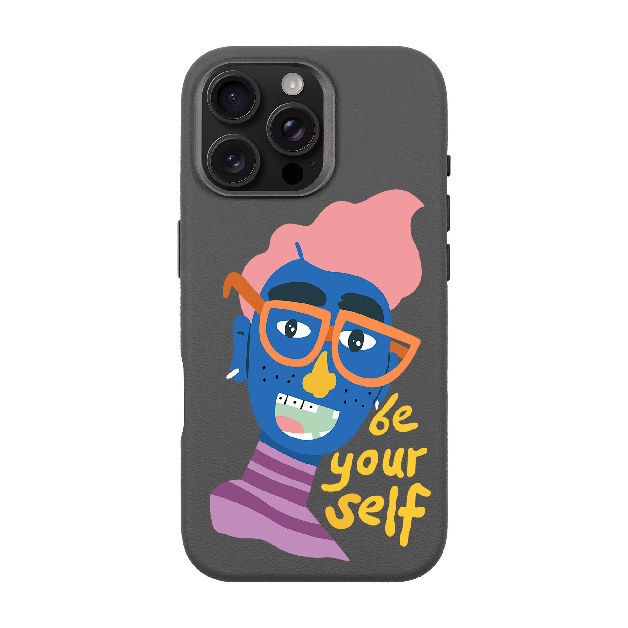 BE YOURSELF-iPhone Leather Premium Case with MagSafe
