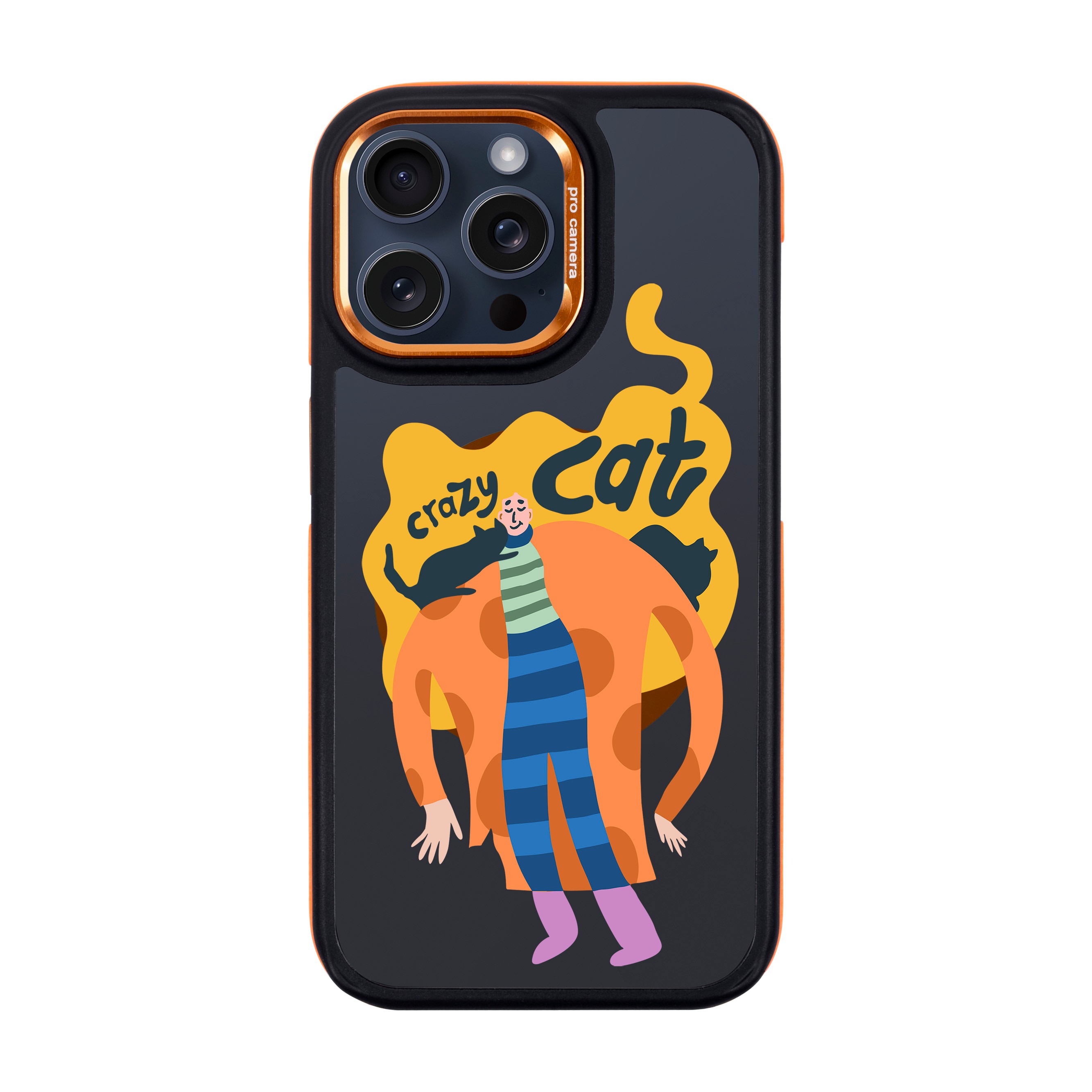 CRAZY CAT-iPhone Dark Case with MagSafe