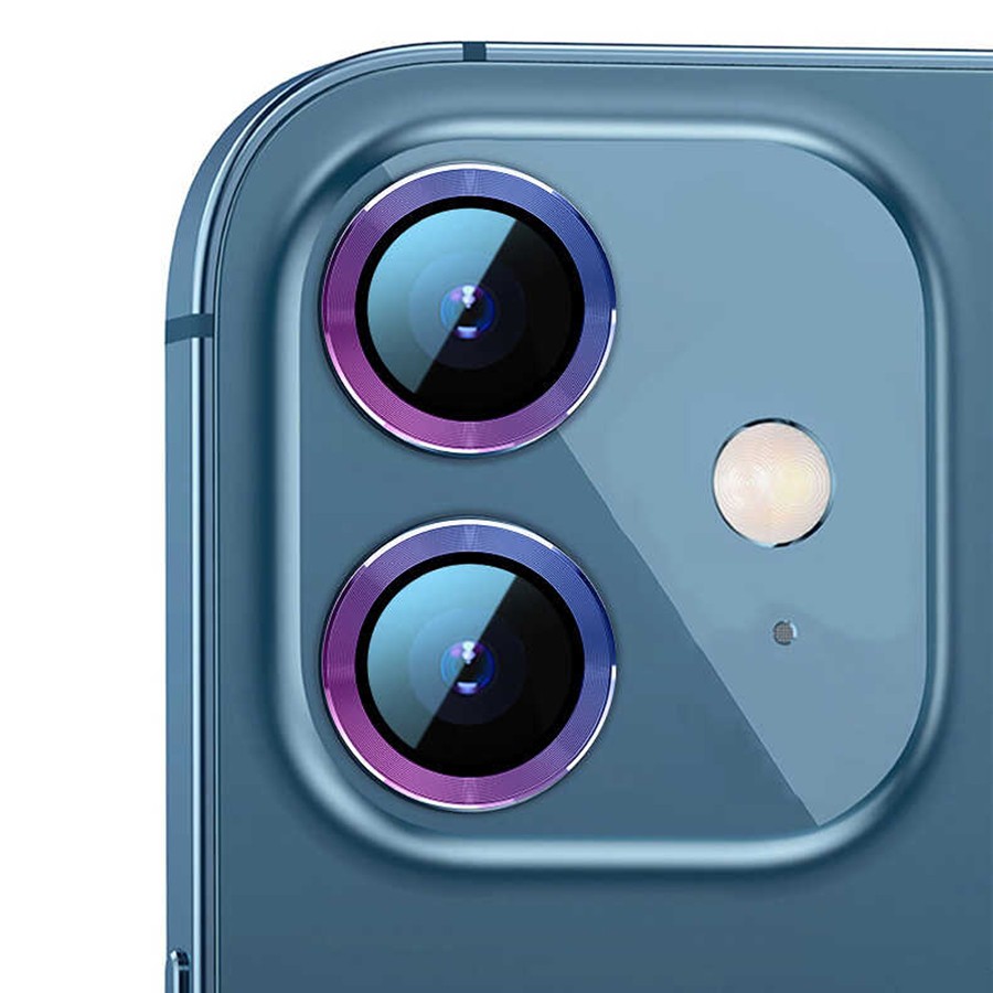 Apple iPhone 12 Mini Shine Kamera Lens Koruyucu - Colorful