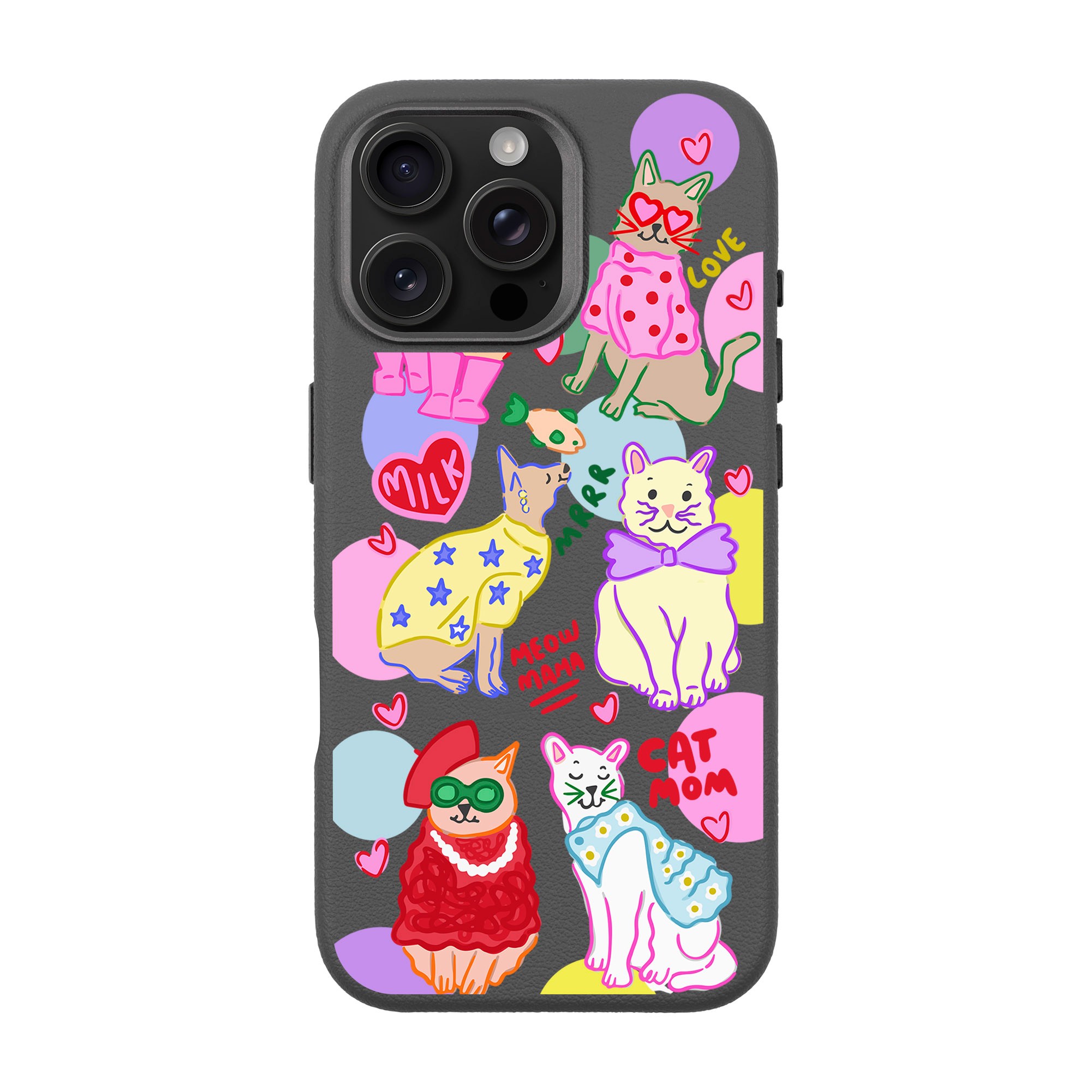 CAT MOM-iPhone Leather Premium Qap MagSafe Uyğun