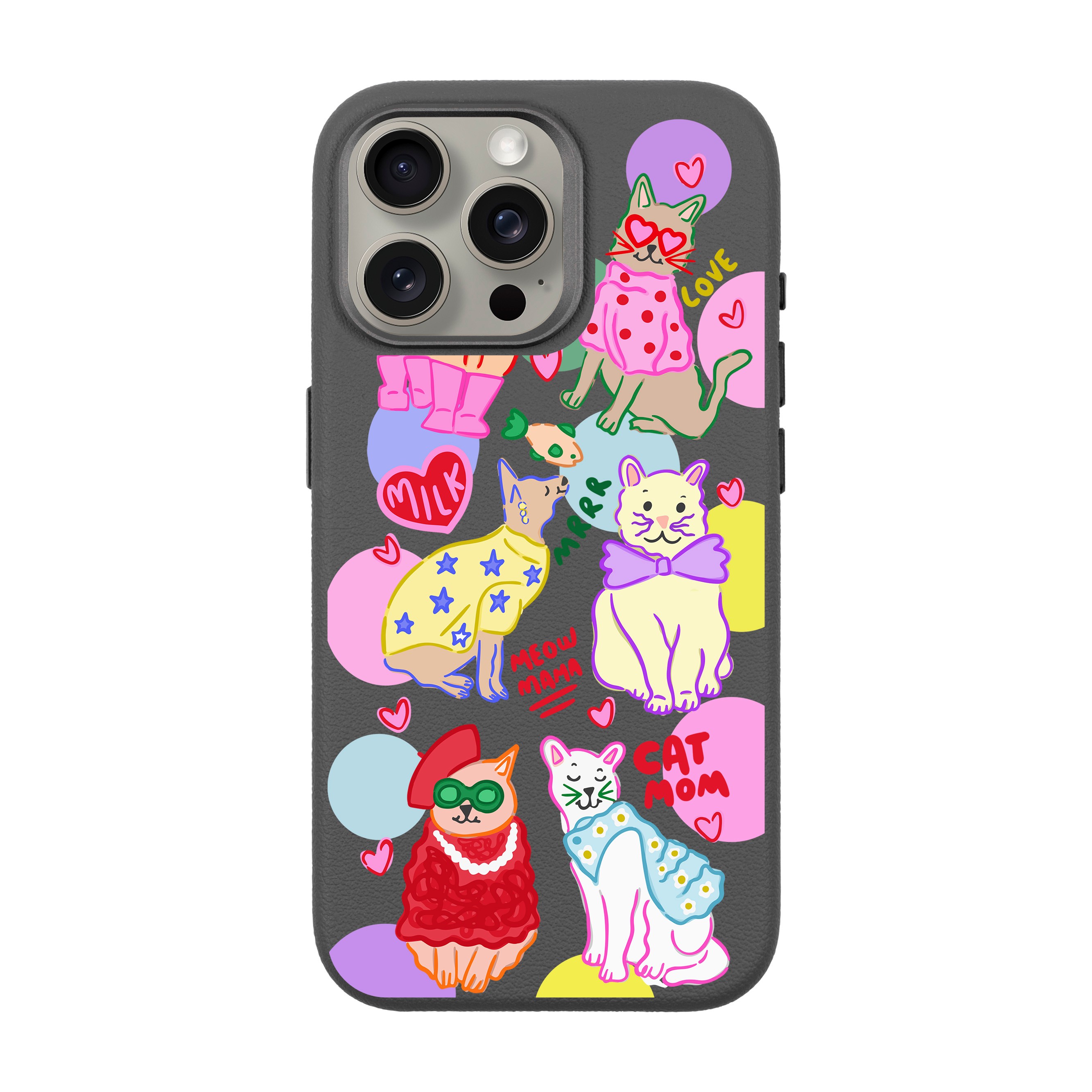 CAT MOM-iPhone Leather 15 Premium Case with MagSafe